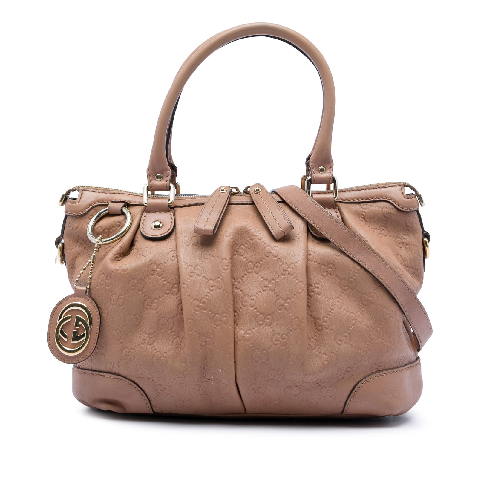 Gucci Guccissima Sukey Leather Satchel Bag Brown (1 of 5)