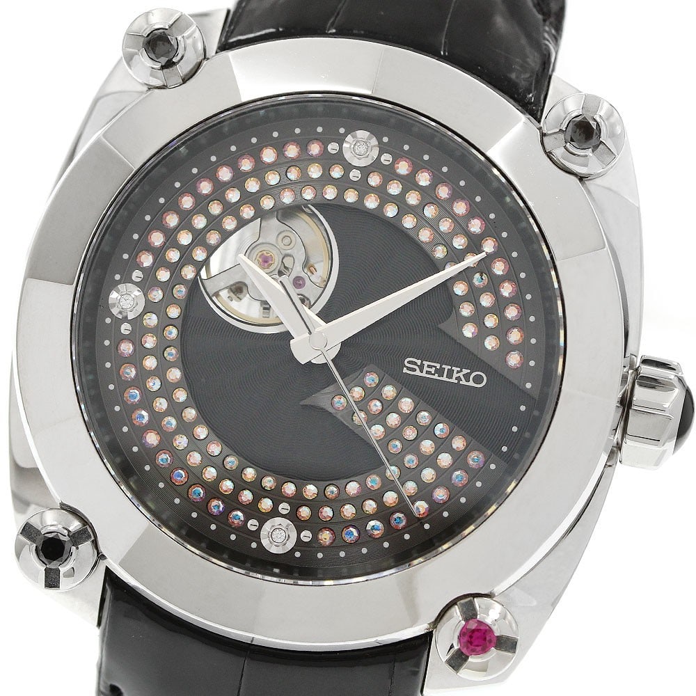 Seiko Galante SBLL023 8L38-00J0 Automatic Mens Wristwatch Japan: Seiko Galante SBLL023 8L38-00J0 Automatic Mens Wristwatch Japan Seiko Galante automatic men's wristwatch with a black Swarovski dial and stainless steel case. This Japan-made watch is reference SBLL02