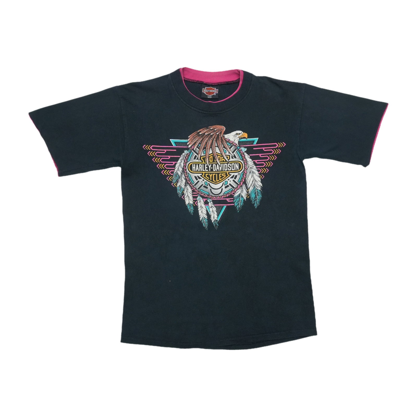 Harley Davidson 1990s Richmond Indiana Black Cotton Shirt Medium: Harley Davidson 1990s Richmond Indiana Black Cotton Shirt Medium Original vintage 1990s Harley Davidson shirt from Richmond, Indiana. This is a true vintage piece, not a modern reproduction. Sizes can
