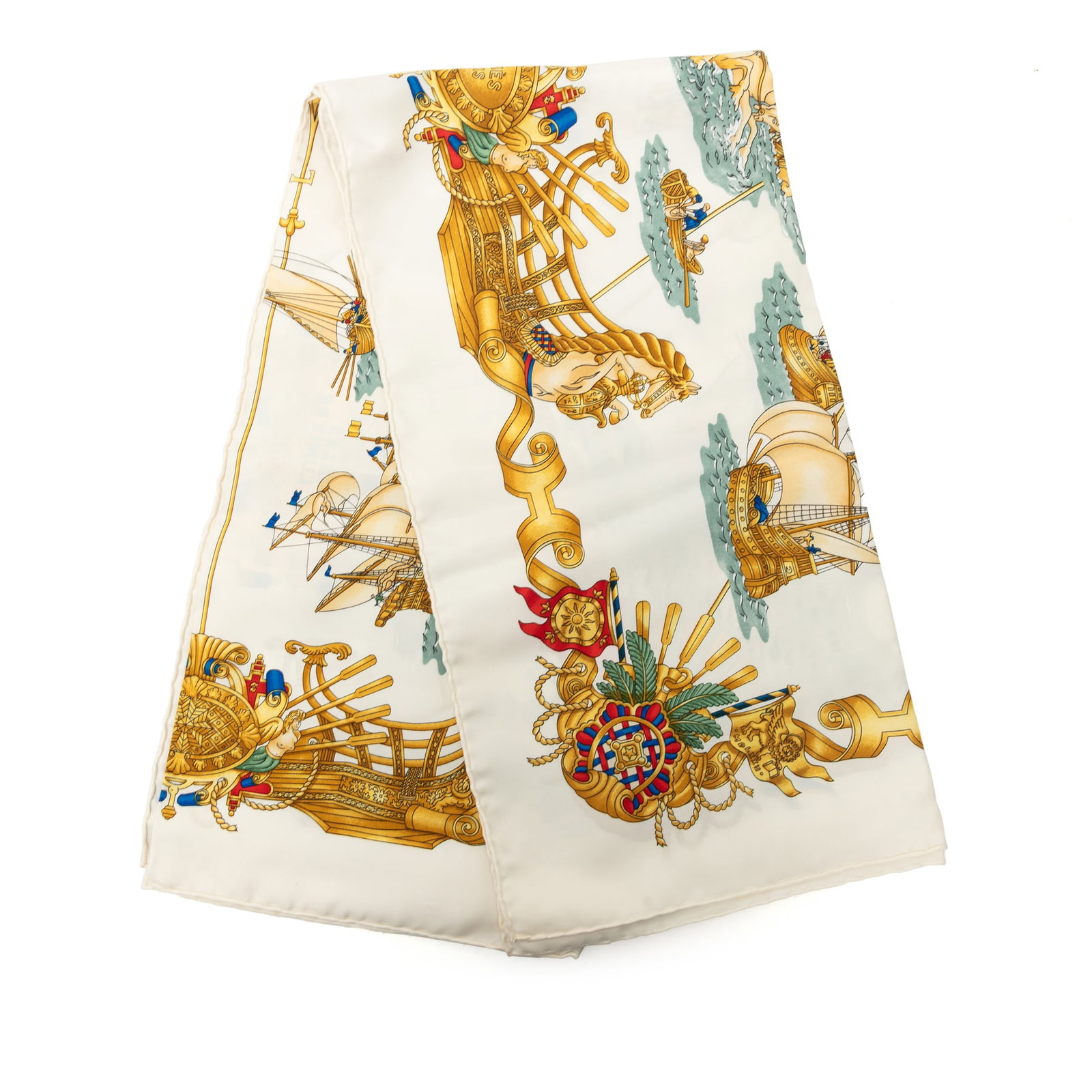 Hermes Voiles de Lumiere 90 Silk Scarf White (1 of 8)