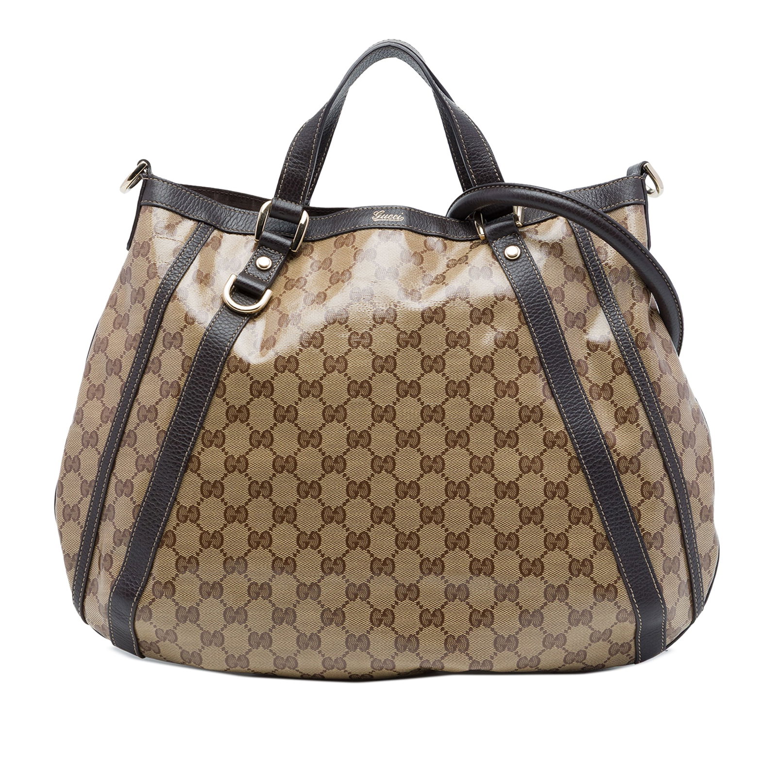 Gucci Abbey D Ring Convertible Tote in Beige GG Crystal (1 of 7)