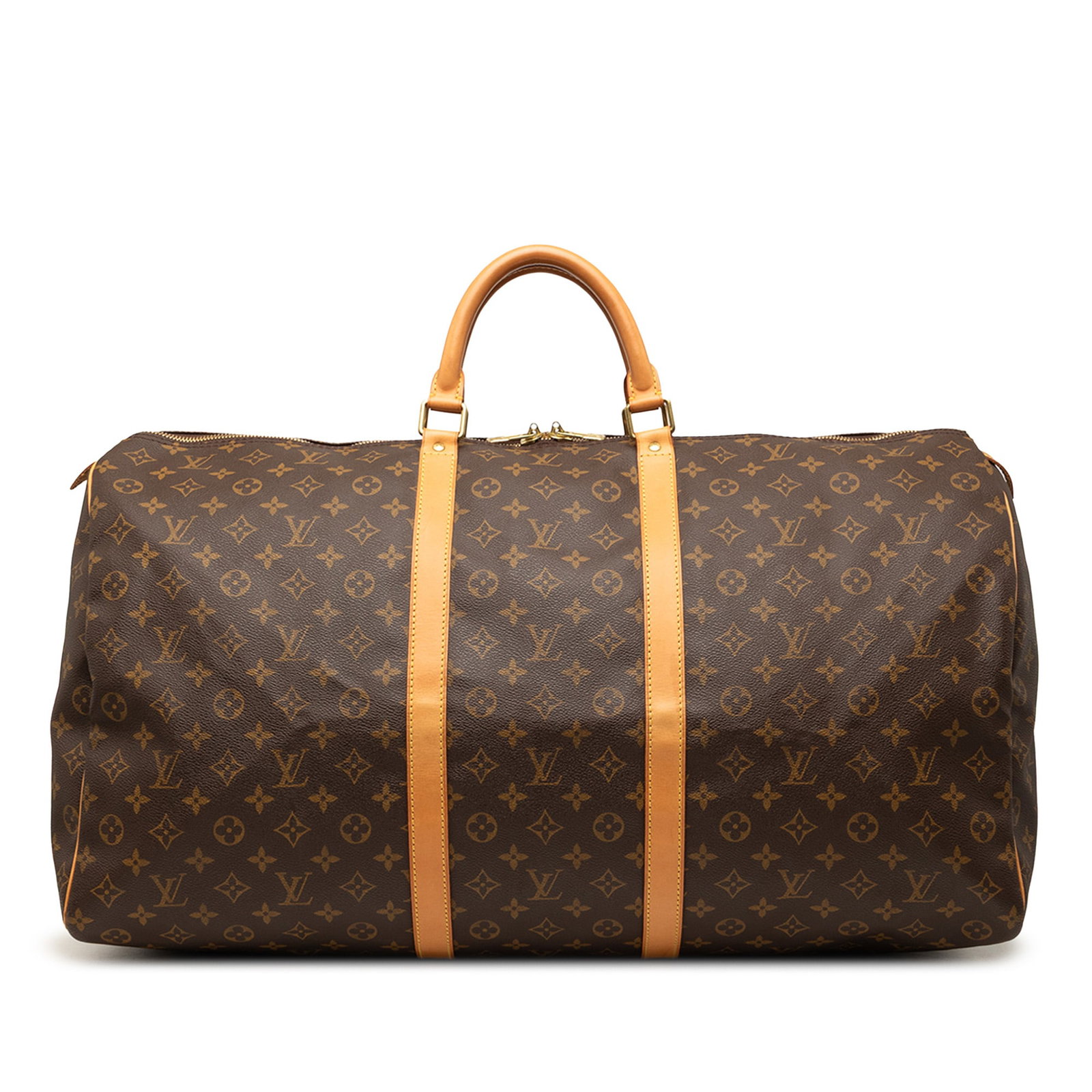 Louis Vuitton Keepall 60 Monogram Canvas Travel Bag: Louis Vuitton Keepall 60 Monogram Canvas Travel Bag This Louis Vuitton Monogram Keepall 60 travel bag is crafted with a monogram canvas body, vachetta leather trim, rolled vachetta leather handles, an