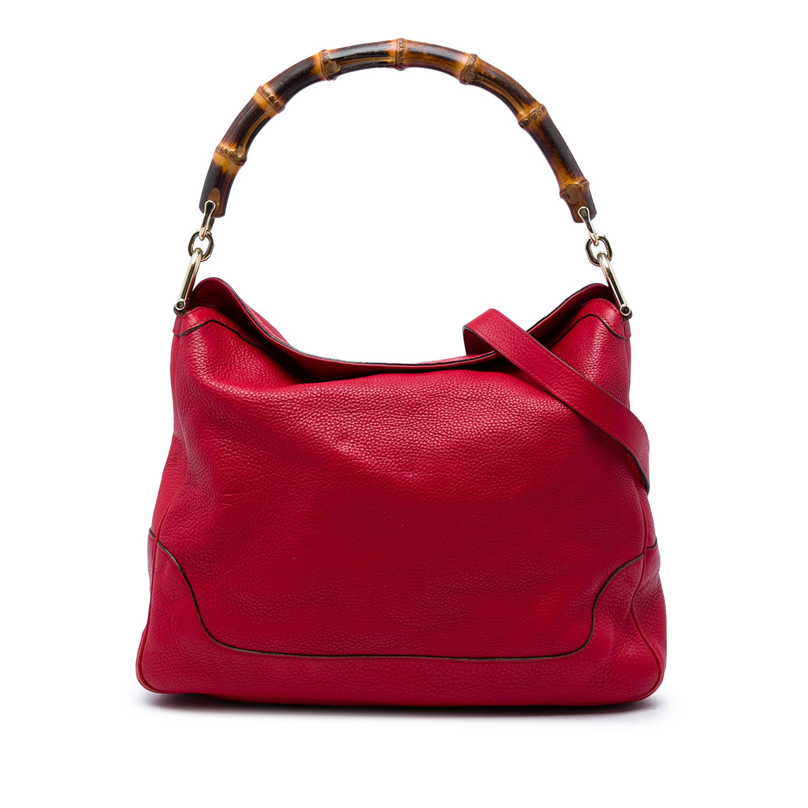 Gucci Diana Bamboo Leather Satchel Bag Red: Gucci Diana Bamboo Leather Satchel Bag Red Gucci Bamboo Diana satchel in red calfskin leather with a structured silhouette and signature bamboo handle. The bag includes a detachable flat leather strap