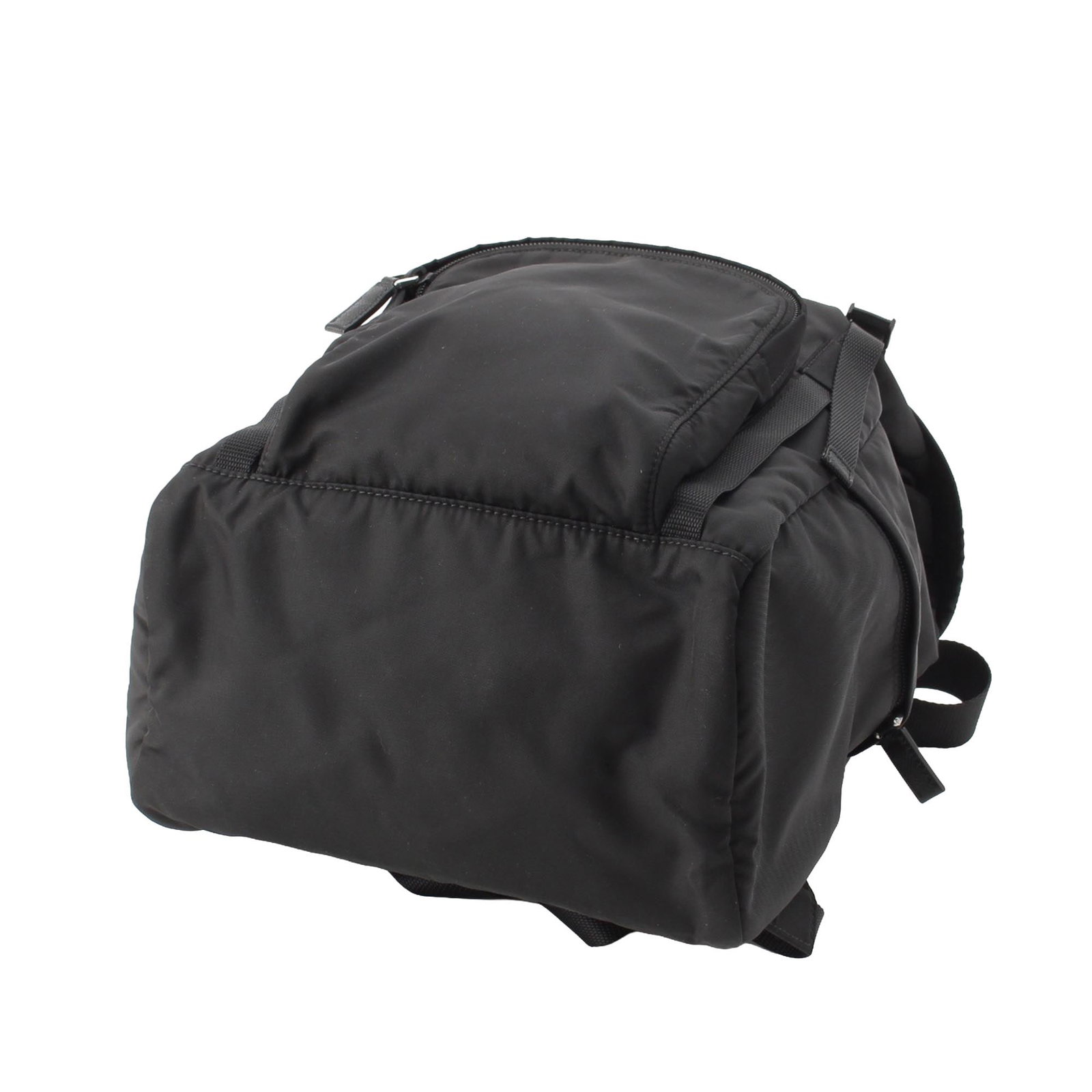Prada Tessuto Nylon Drawstring Flap Backpack Black - 5