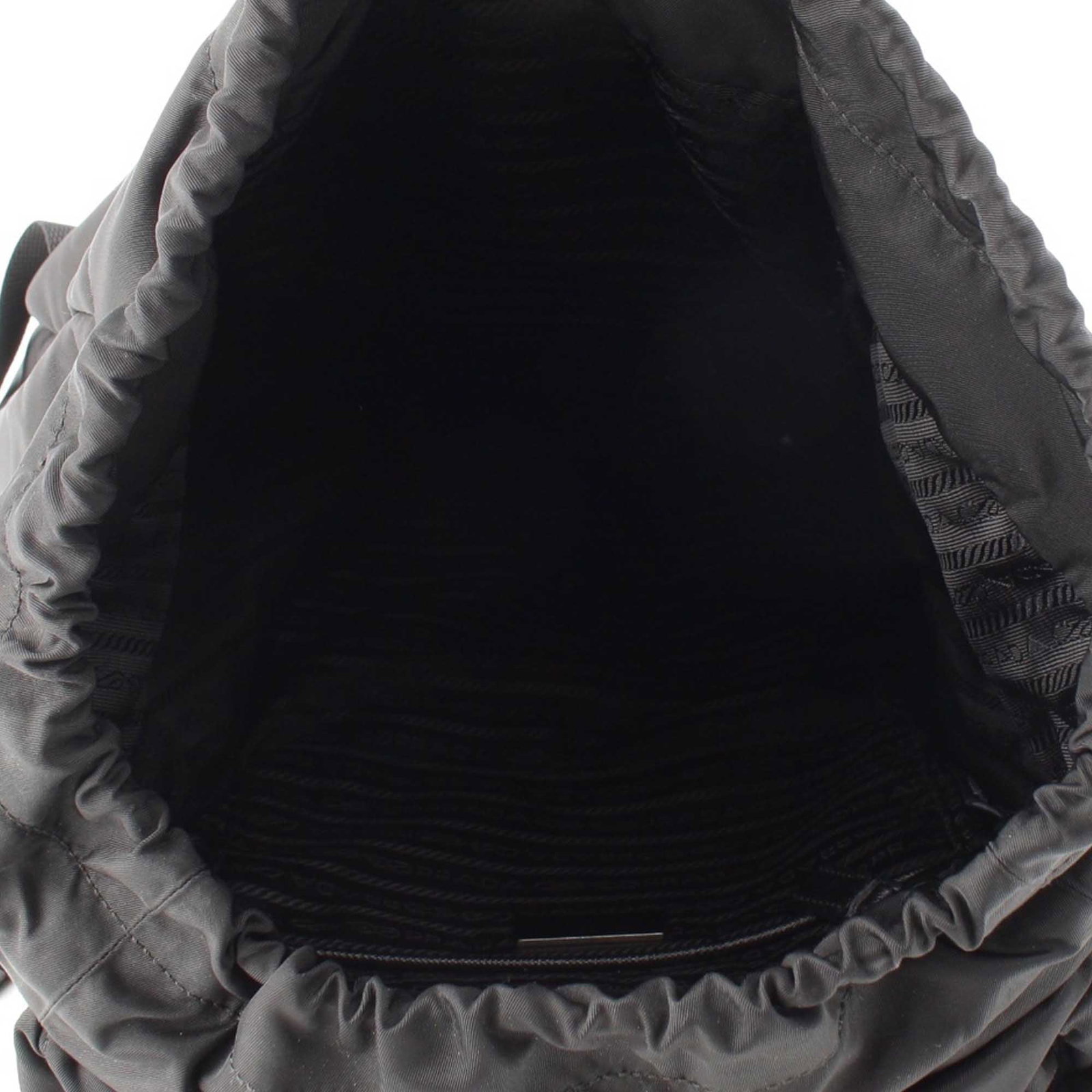 Prada Tessuto Nylon Drawstring Flap Backpack Black - 6