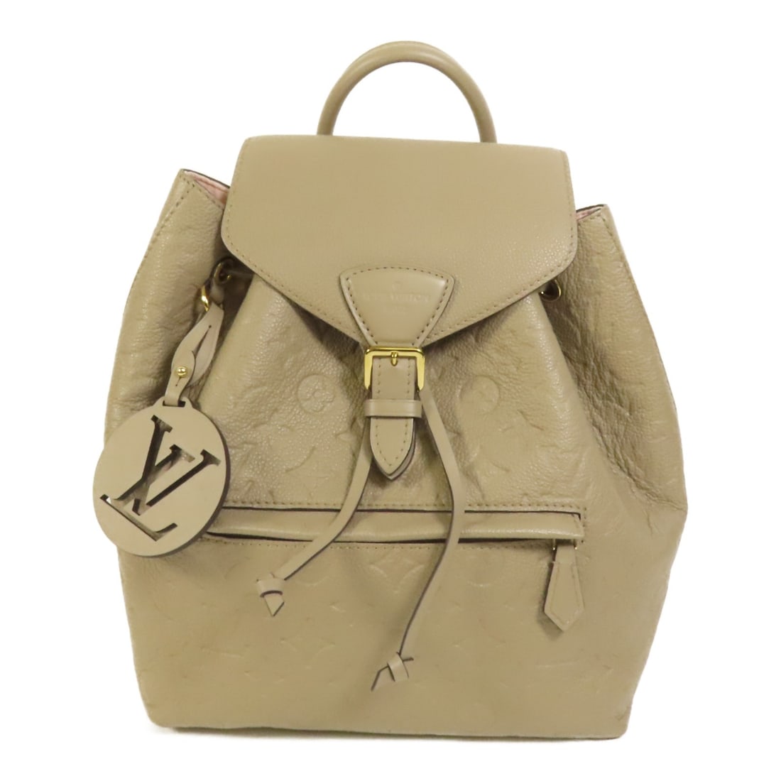 Louis Vuitton M45410 Montsouris PM Beige Empreinte Calfskin Backpack: Louis Vuitton M45410 Montsouris PM Beige Empreinte Calfskin Backpack Louis Vuitton Montsouris PM rucksack backpack in beige Monogram Empreinte calfskin. Made in France, this women's backpack features