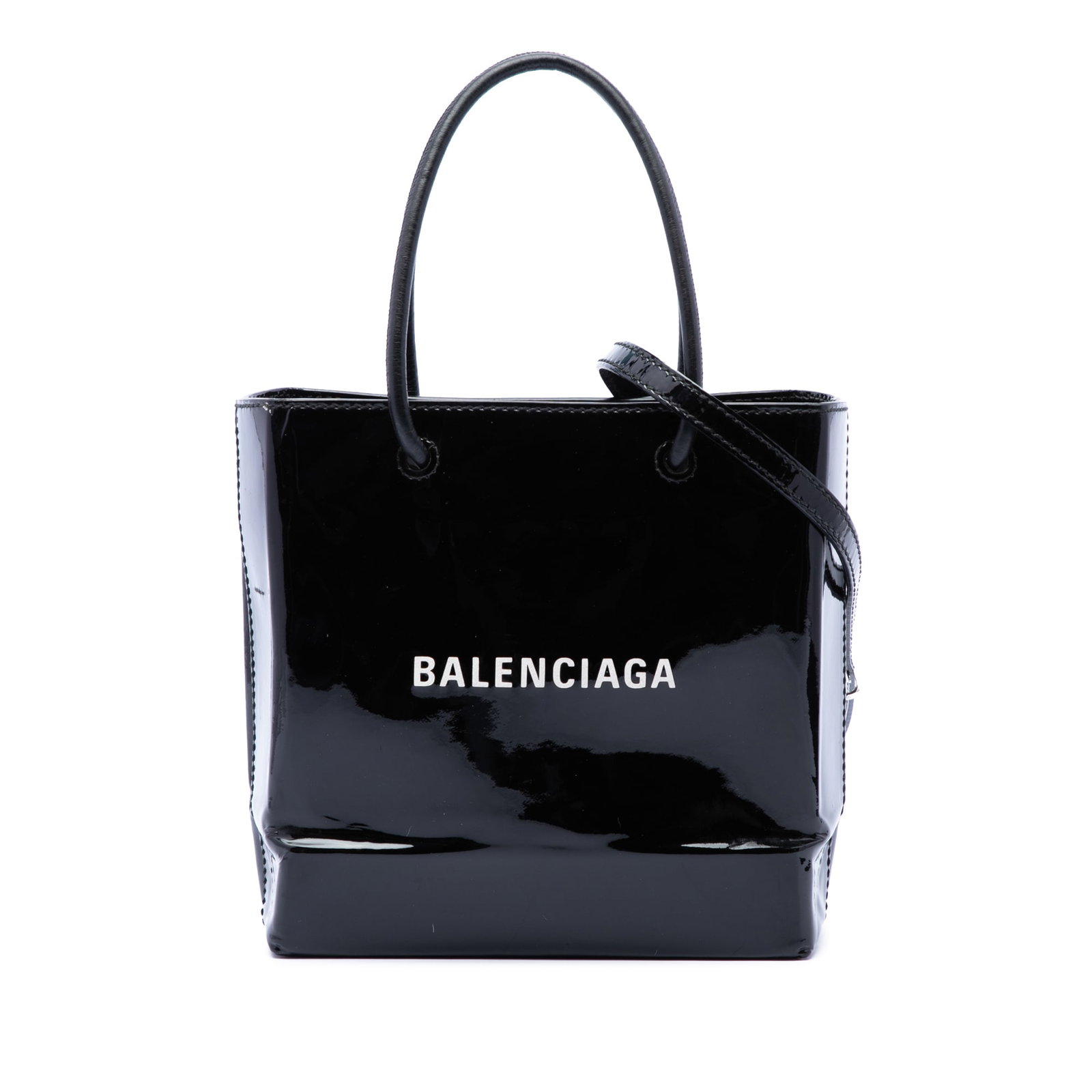 Balenciaga Patent Logo Tote XXS Patent Leather Shopping Bag (1 of 6)