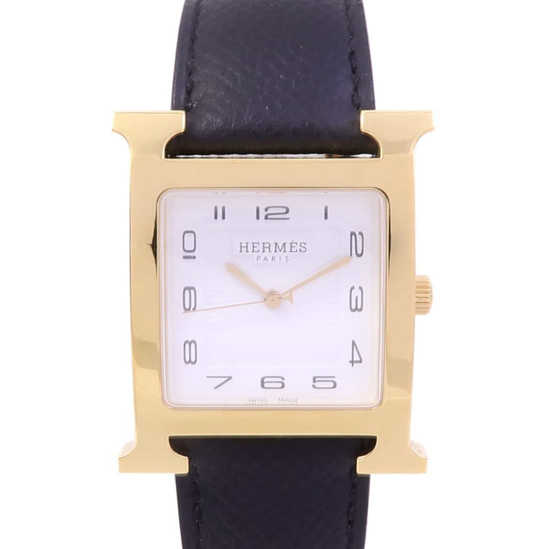 Hermes HH1.801 H Watch Womens Quartz Wristwatch Black Steel: Hermes HH1.801 H Watch Womens Quartz Wristwatch Black Steel Hermes H Watch model HH1.801 for women with a quartz movement and a black dial. This wristwatch features a stainless steel case and stainles