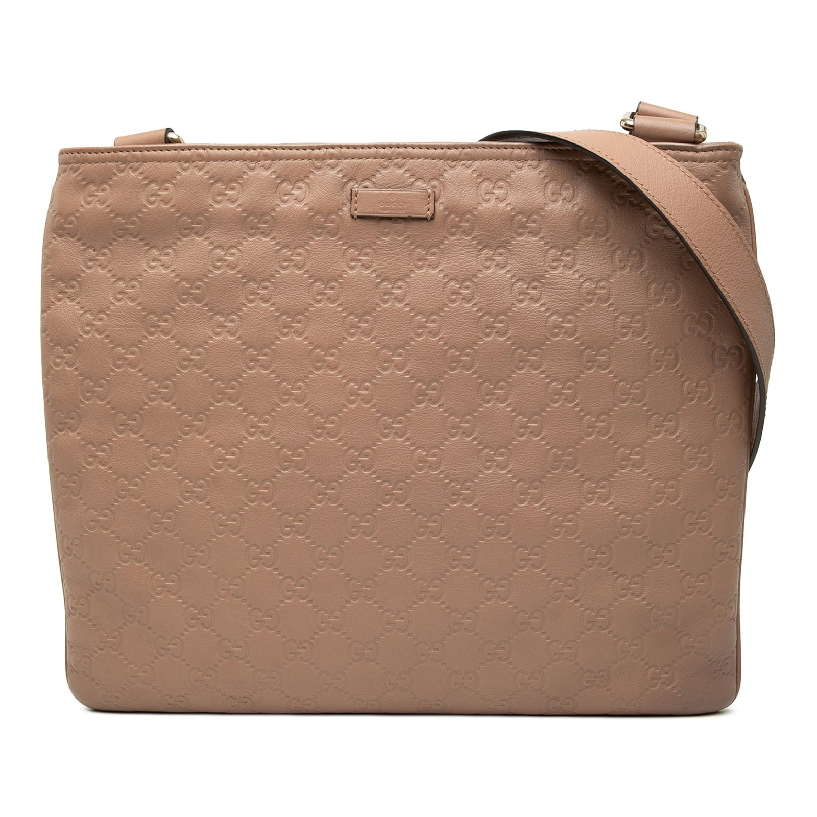 Gucci Guccissima Leather Crossbody Bag Brown: Gucci Guccissima Leather Crossbody Bag Brown Guccissima crossbody bag in brown embossed leather with an adjustable flat leather strap, top zip closure, and interior zip and slip pockets. Made in Italy