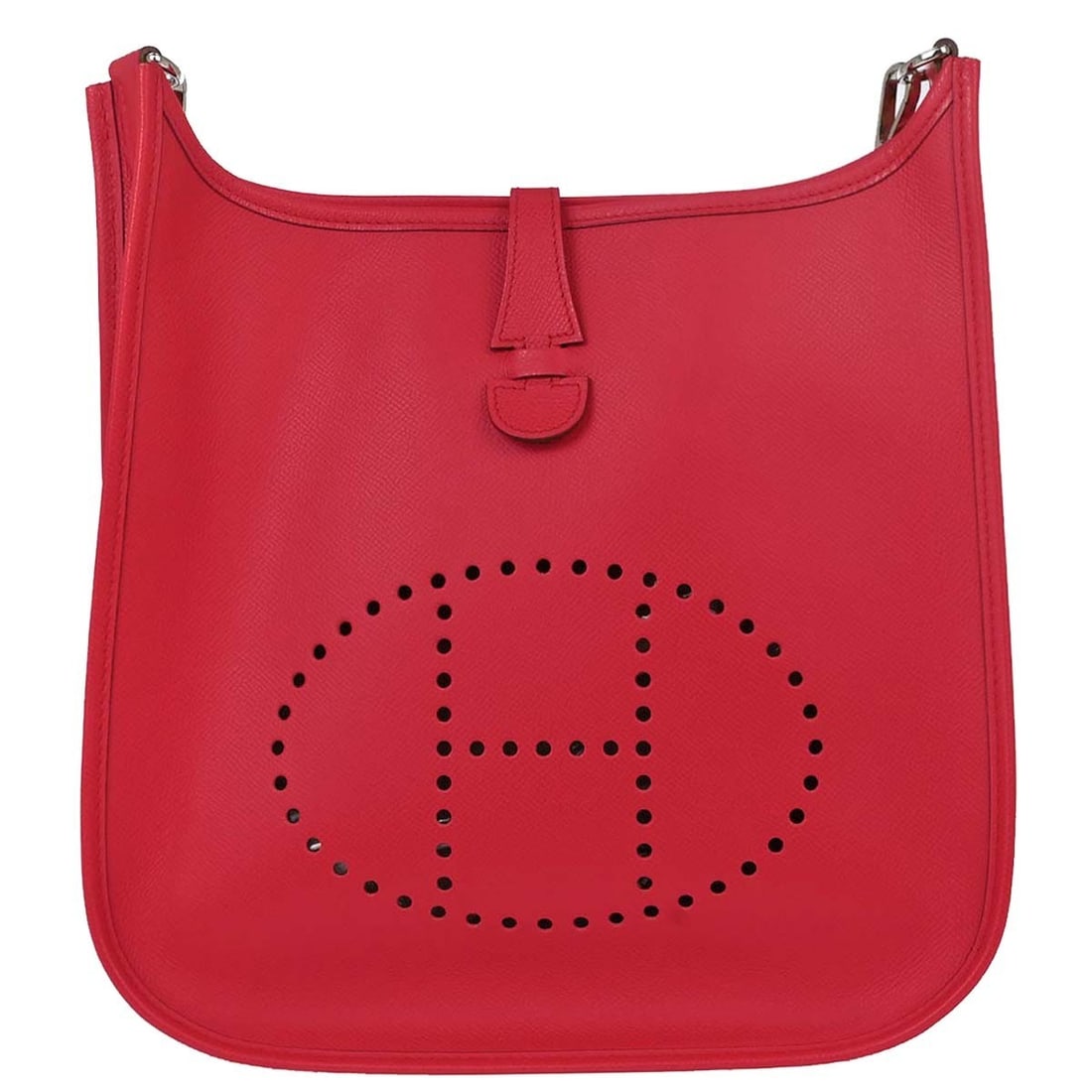 Hermes Evelyne Gen III PM 29 Epsom Shoulder Bag Bougainvillier: Hermes Evelyne Gen III PM 29 Epsom Shoulder Bag Bougainvillier Hermes Evelyne 3 29 PM shoulder bag in Bougainvillier Epsom leather with a detachable strap, snap closure, and exterior pocket. This medi