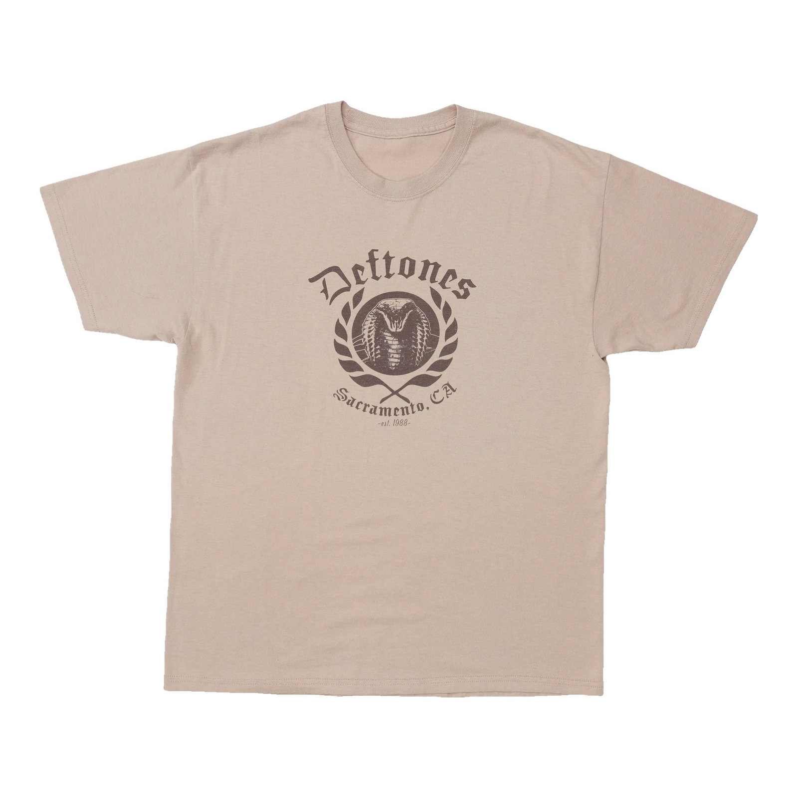 Deftones band T-shirt tan cotton 2000s Sacramento graphic (1 of 3)