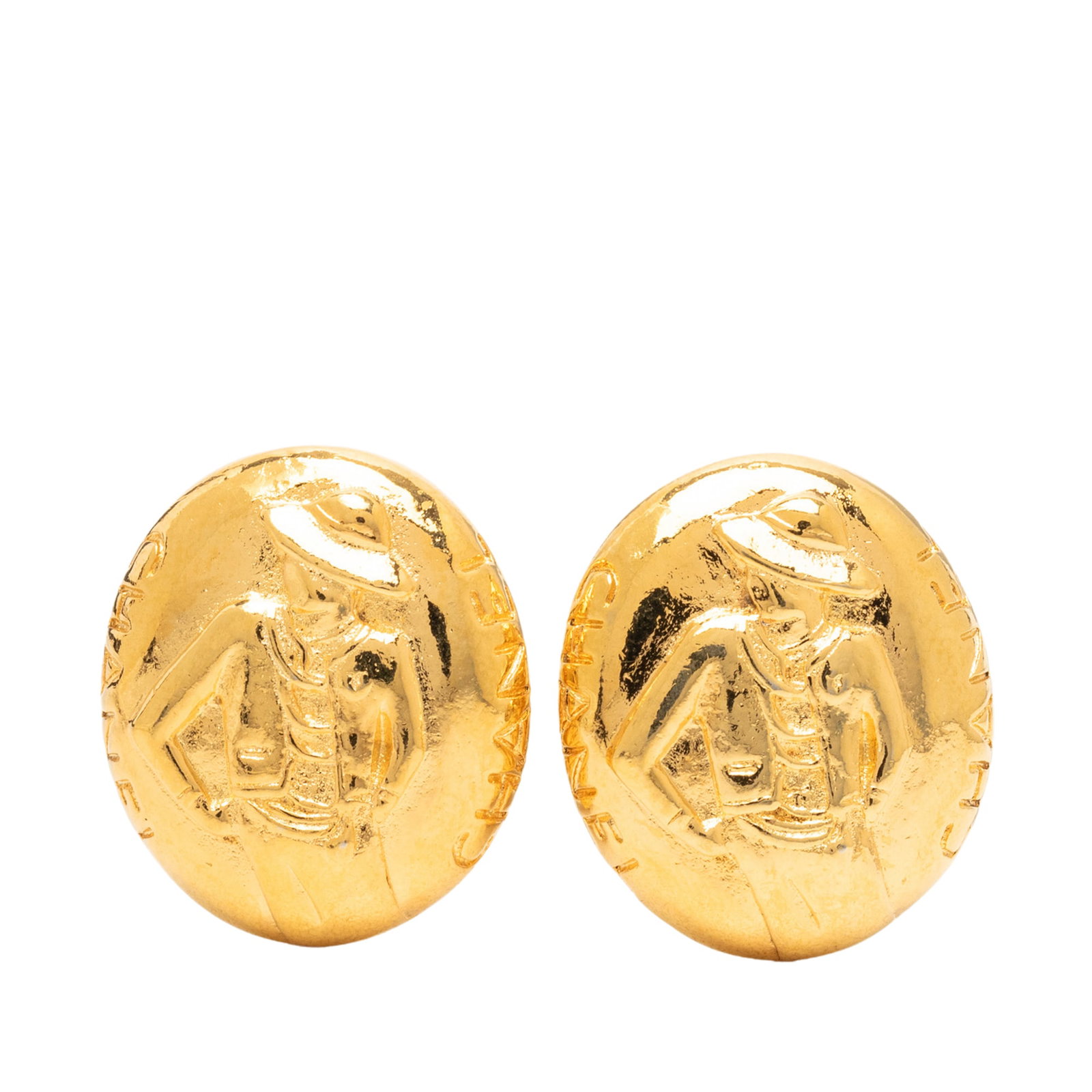 Chanel Mademoiselle Oval Clip On Earrings Gold Tone Metal: Chanel Mademoiselle Oval Clip On Earrings Gold Tone Metal Chanel Mademoiselle oval clip-on earrings in gold tone metal with a classic costume jewelry design. Made in France, these earrings have clip-o
