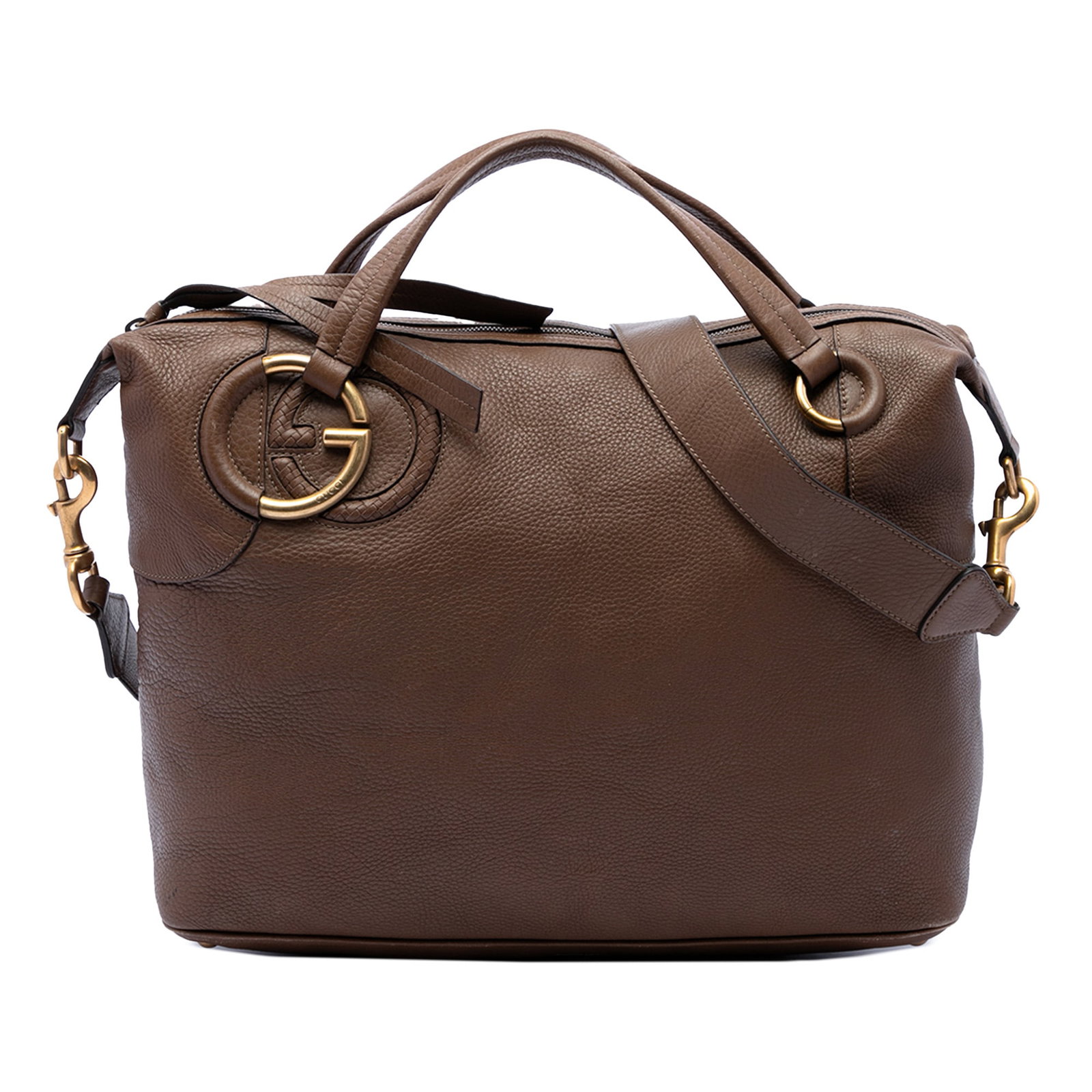 Gucci Twill Leather Satchel Bag with Shoulder Strap (1 of 6)