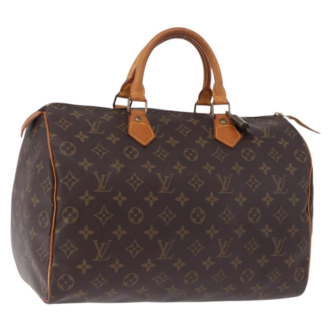 Louis Vuitton M41524 Speedy 35 Monogram Canvas Handbag: Louis Vuitton M41524 Speedy 35 Monogram Canvas Handbag Louis Vuitton Speedy 35 handbag in Monogram canvas, made in France. This women's handbag includes a dust bag, padlock, and one key. Condition is 