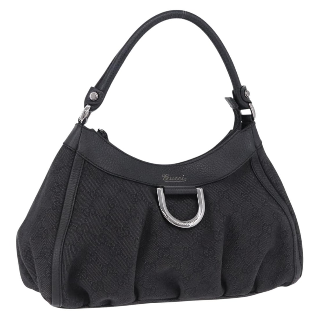 Gucci 265692 Abbey GG Canvas Shoulder Bag Black Silver: Gucci 265692 Abbey GG Canvas Shoulder Bag Black Silver Gucci Abbey shoulder bag in black GG canvas with silver-tone accents. Made in Italy, this women's bag includes a dust bag and remains a practical