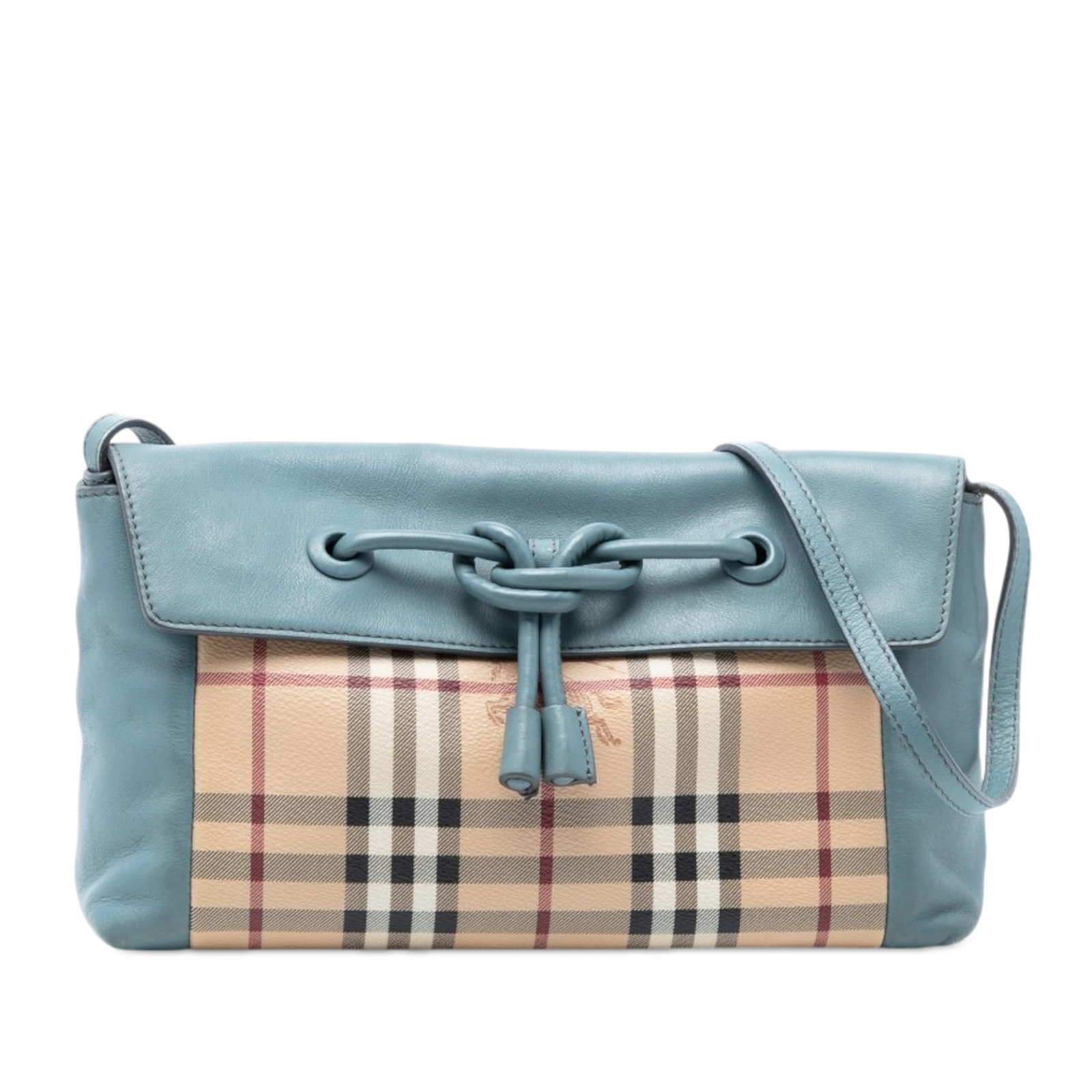 Burberry Leah crossbody bag Haymarket Check coated canvas: Burberry Leah crossbody bag Haymarket Check coated canvas This Burberry Haymarket Check Leah crossbody bag features a coated canvas body with leather trim, an adjustable flat leather strap, a top flap
