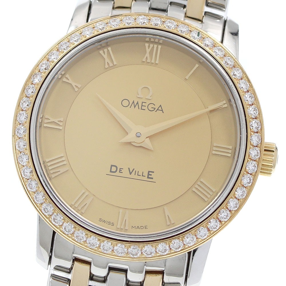 OMEGA De Ville Prestige 413.25.27.60.08.001 Women's Quartz Wristwatch: OMEGA De Ville Prestige 413.25.27.60.08.001 Women's Quartz Wristwatch OMEGA De Ville Prestige ladies wristwatch with a quartz movement and gold-tone dial. This watch-only offering features a stainless