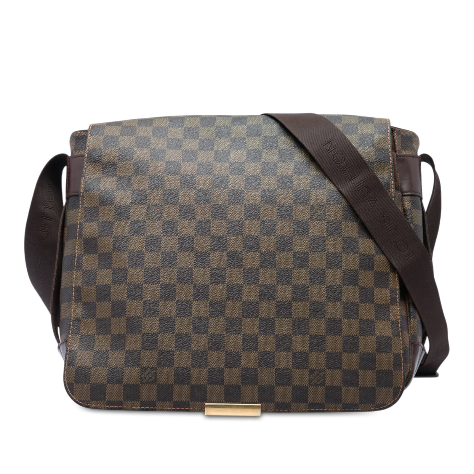 Louis Vuitton Bastille Damier Ebene Messenger Bag Brown: Louis Vuitton Bastille Damier Ebene Messenger Bag Brown Louis Vuitton Damier Ebene Bastille shoulder bag in brown fabric with an adjustable flat strap, front flap with hook closure, exterior back zip 
