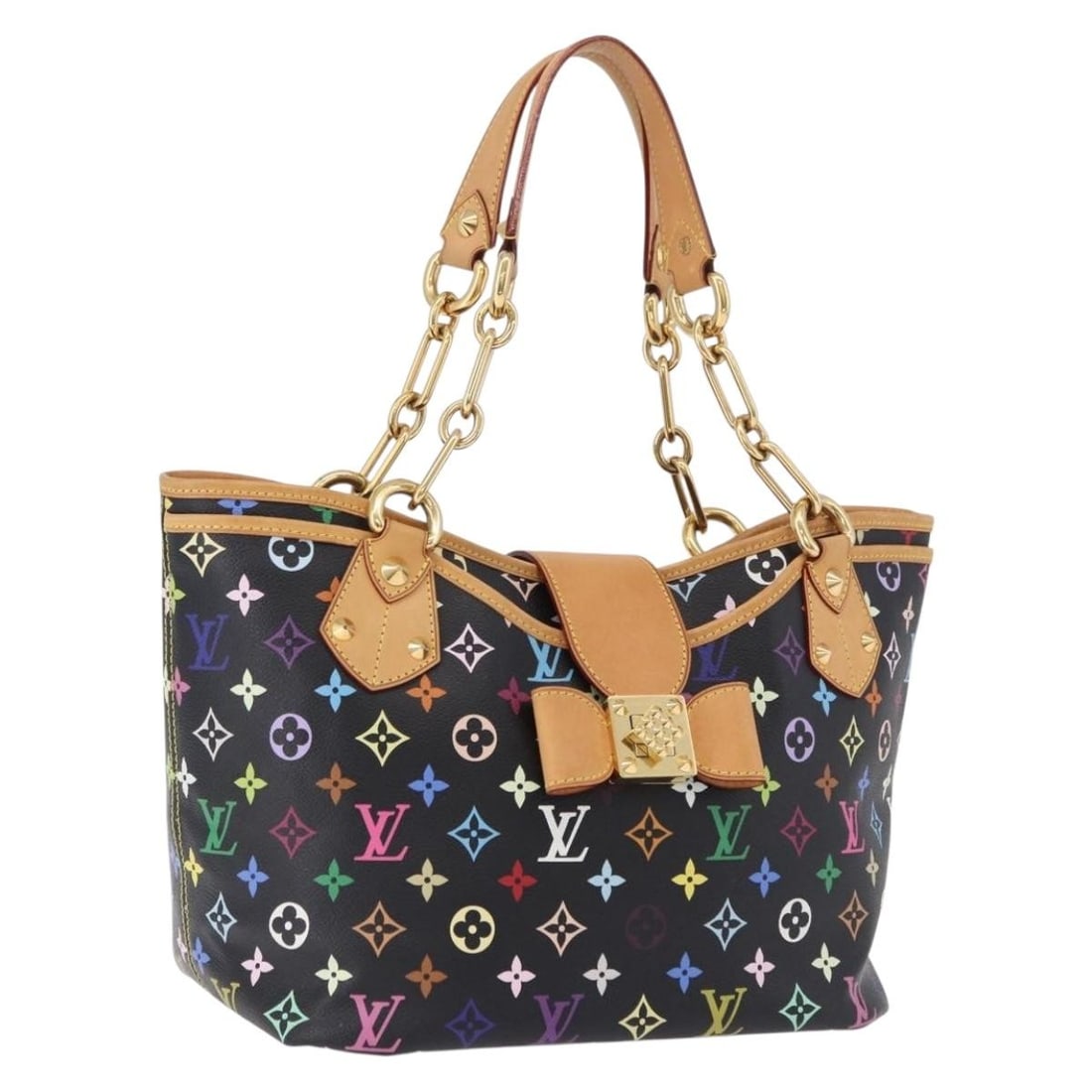 Louis Vuitton Annie GM Tote Black Monogram Multicolor Canvas M40304: Louis Vuitton Annie GM Tote Black Monogram Multicolor Canvas M40304 Louis Vuitton Annie GM tote bag in black Monogram Multicolor canvas. This women's tote is made in France and features a structured e