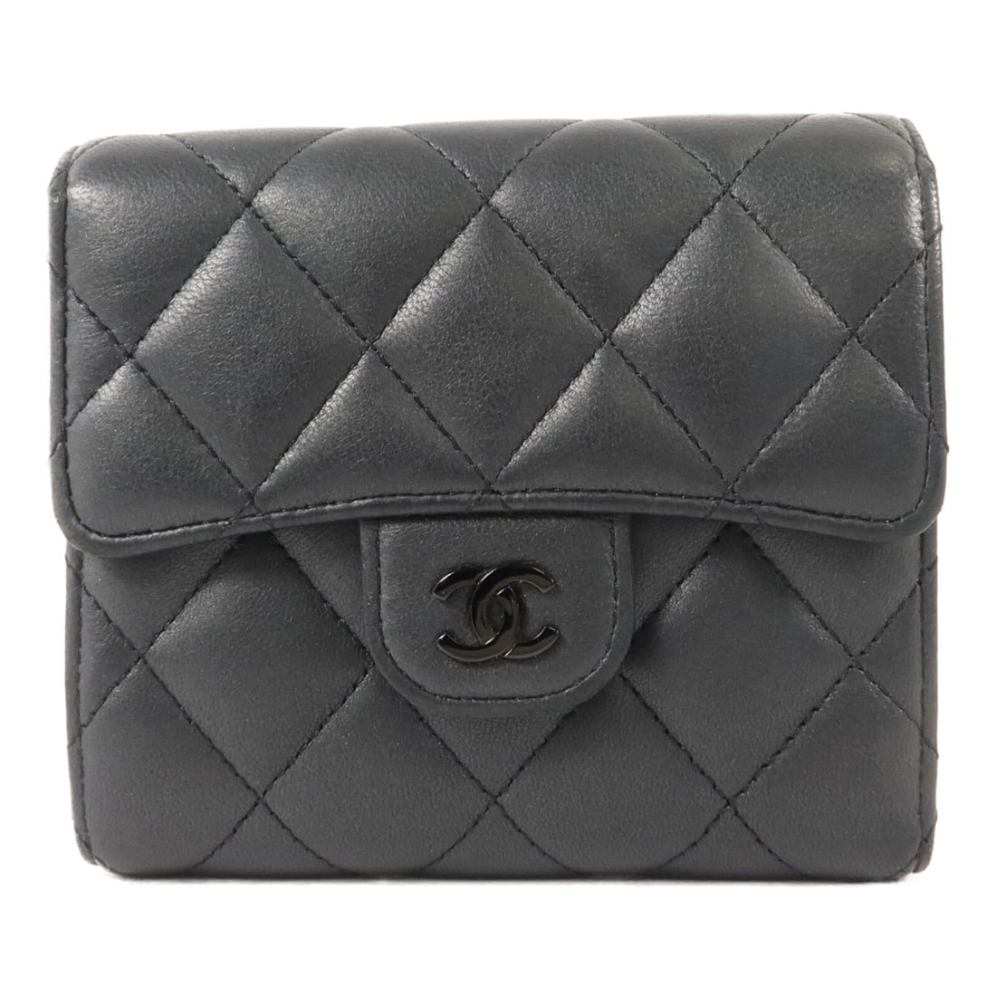 CHANEL AP0231 CC Classic Small Flap Tri Fold Wallet Black Lambskin (1 of 16)