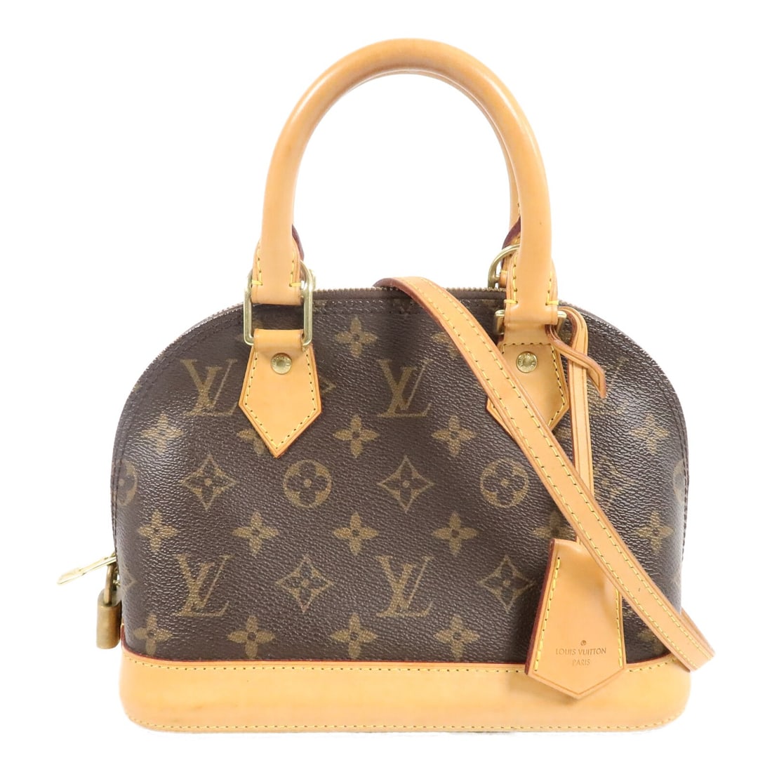 Louis Vuitton Alma BB Monogram 2 Way Shoulder Handbag M53152: Louis Vuitton Alma BB Monogram 2 Way Shoulder Handbag M53152 A Louis Vuitton Alma BB 2-way shoulder bag in brown Monogram and PVC coated canvas. It features a handle and shoulder strap, with included 