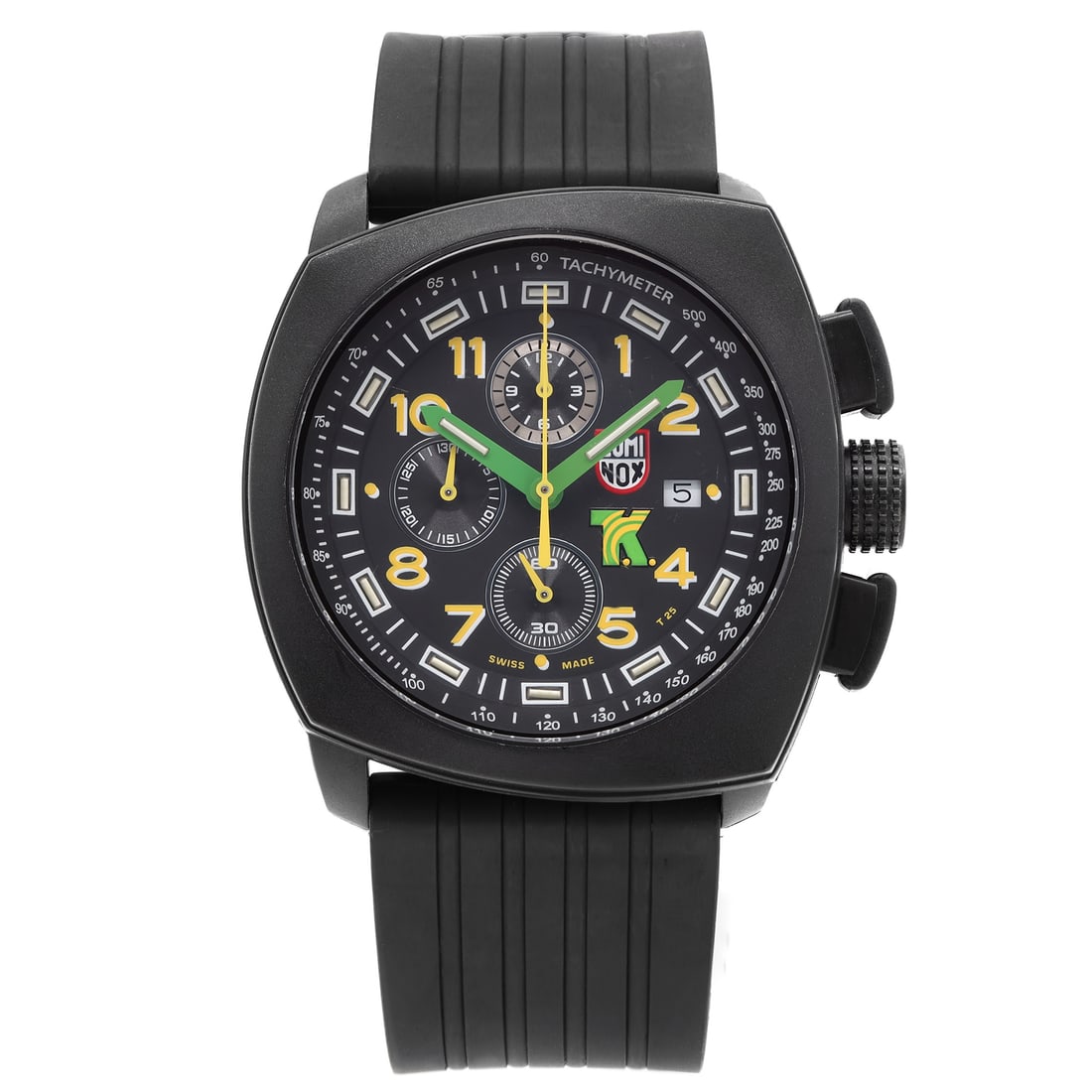 Luminox Tony Kanaan 44mm Black Dial Diver Quartz Watch XL.1101: Luminox Tony Kanaan 44mm Black Dial Diver Quartz Watch XL.1101 Presenting the Luminox Tony Kanaan Chronograph, a stylish 44mm wristwatch designed for both functionality and aesthetics. This watch feat