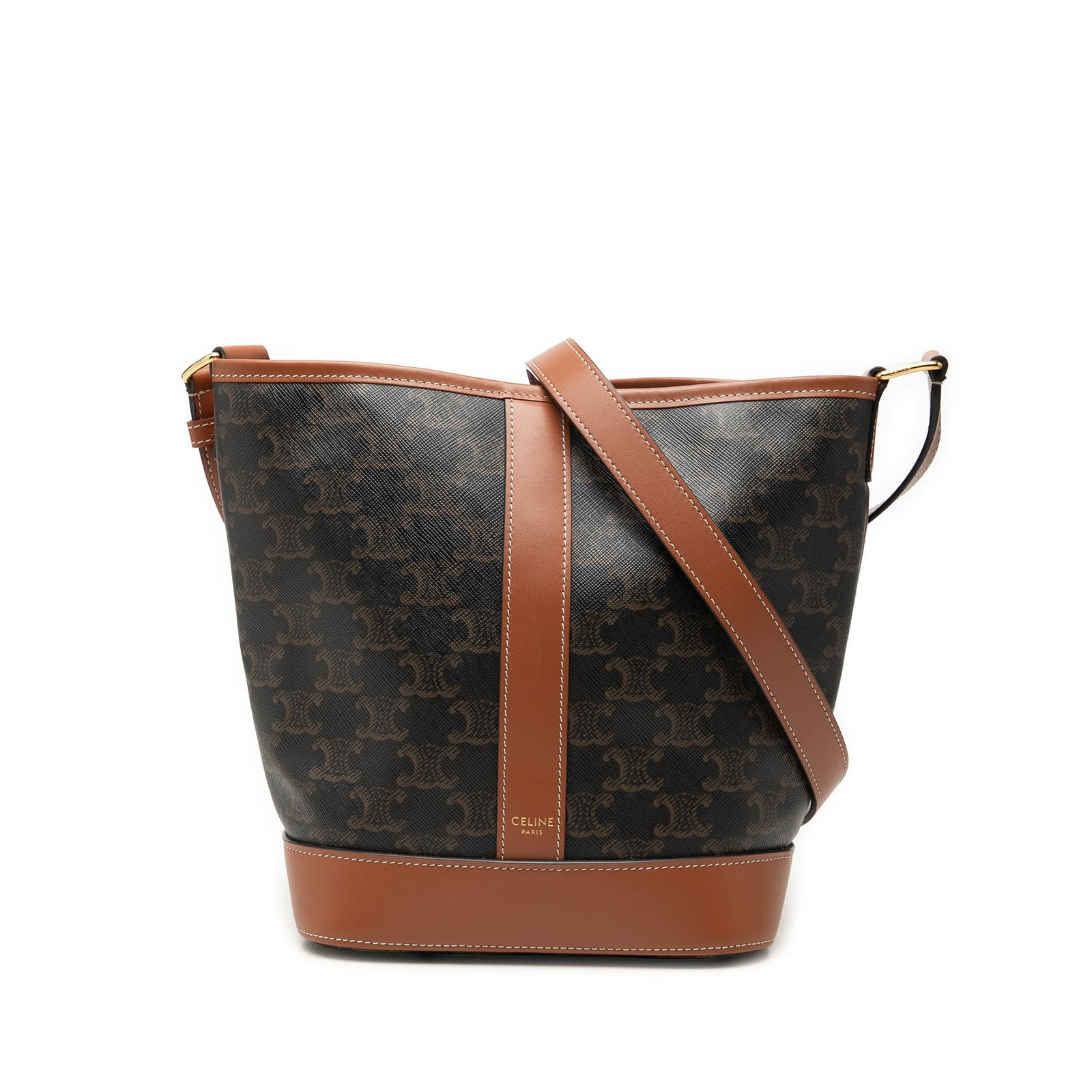 Celine Triomphe Small Bucket Bag in Coated Canvas (1 of 7)