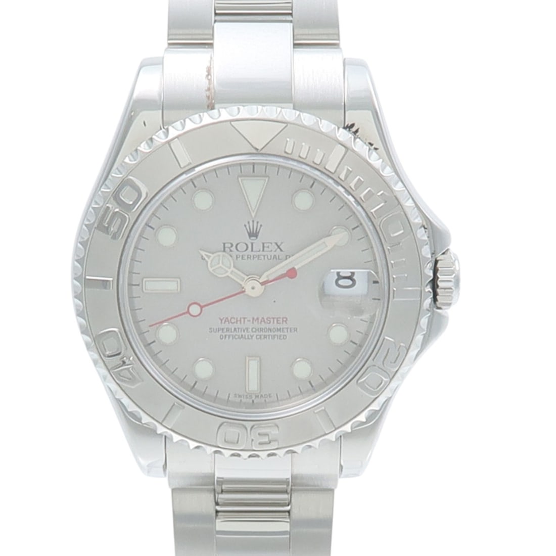 Rolex 168622 Yacht Master automatic stainless steel platinum wristwatch: Rolex 168622 Yacht Master automatic stainless steel platinum wristwatch Rolex Yacht-Master reference 168622 automatic wristwatch with a stainless steel case and band, paired with a platinum bezel. Thi