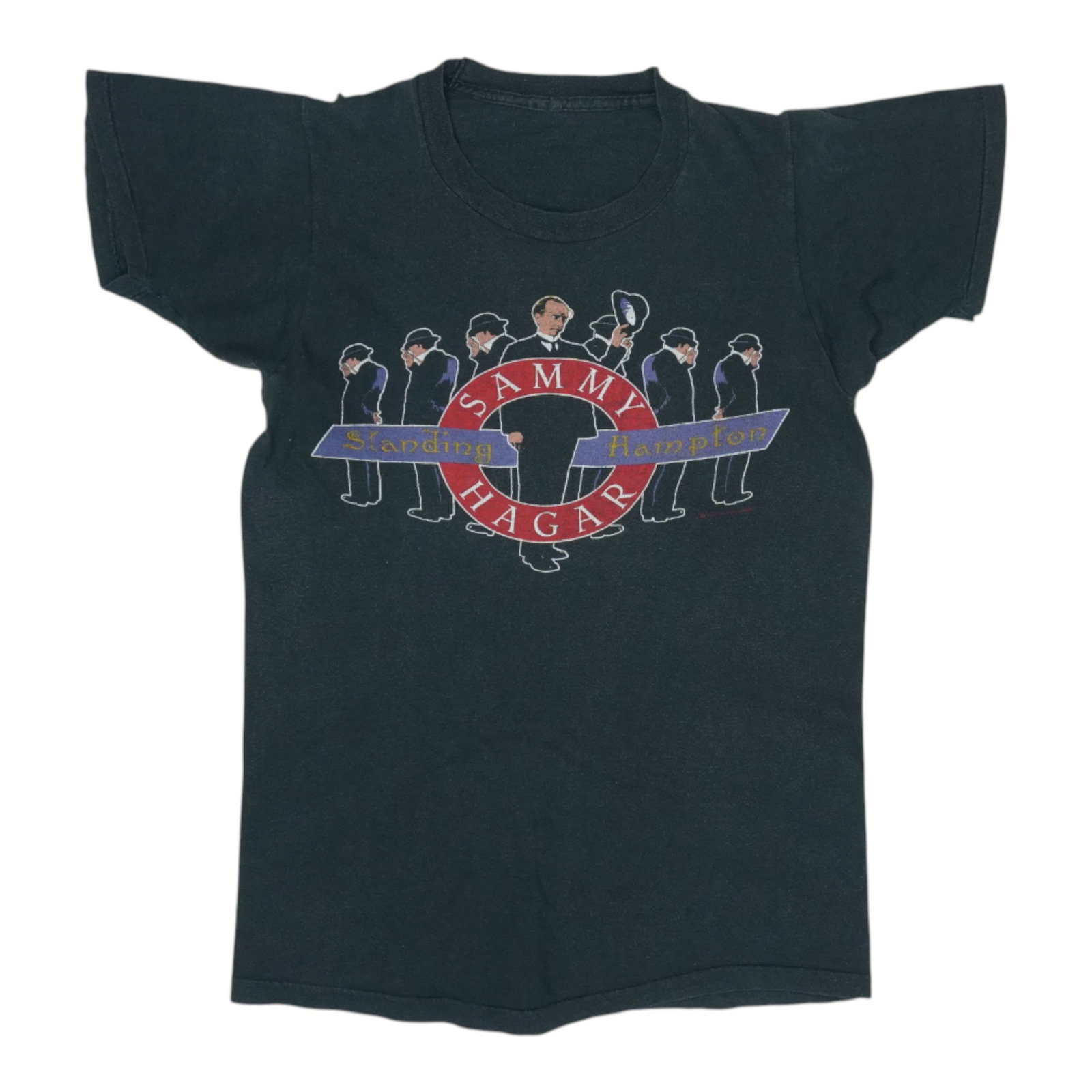 Black 1982 Sammy Hagar Standing Hampton Tour Shirt 100% Cotton (1 of 4)