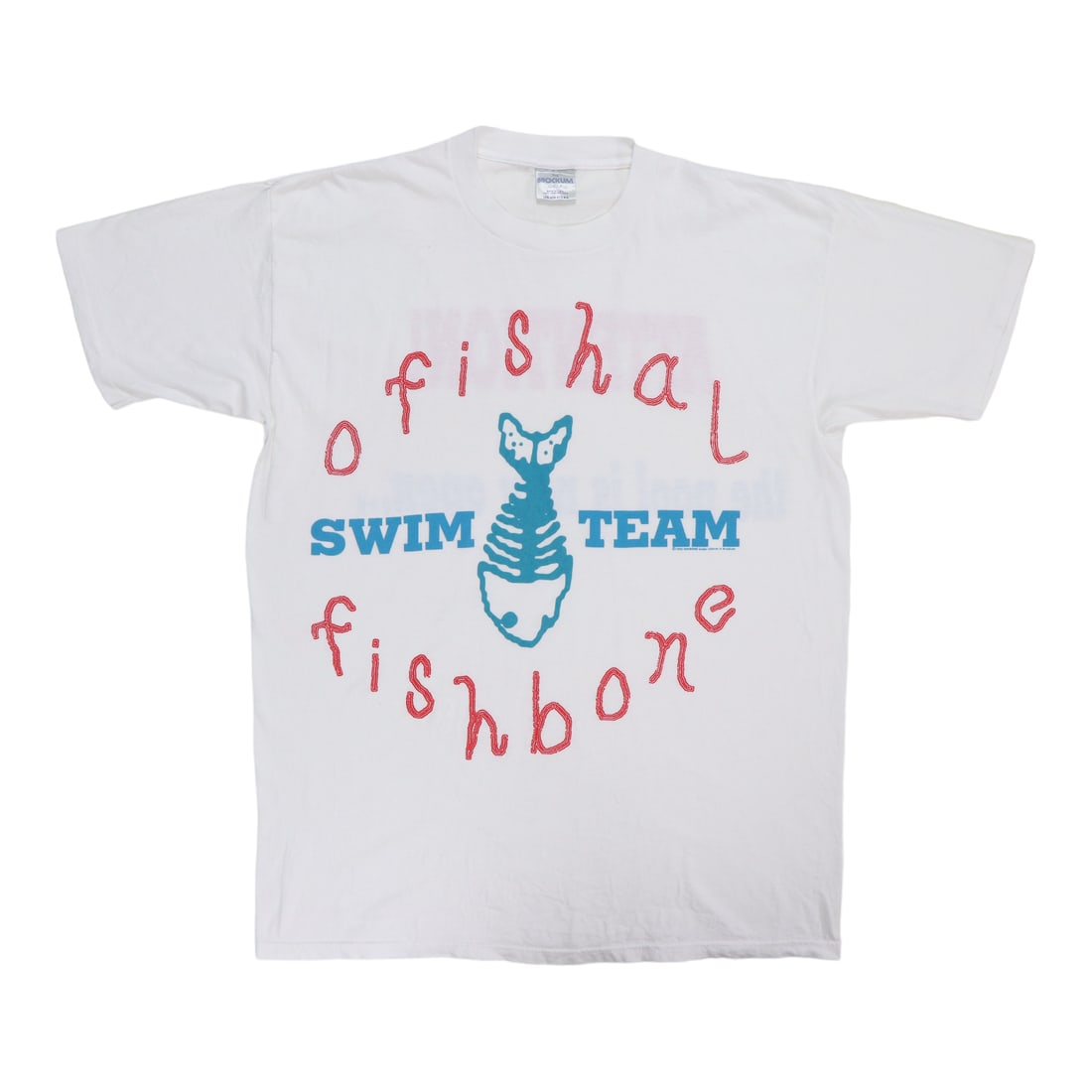Vintage 1993 Fishbone Swim Team White Cotton Shirt (1 of 6)