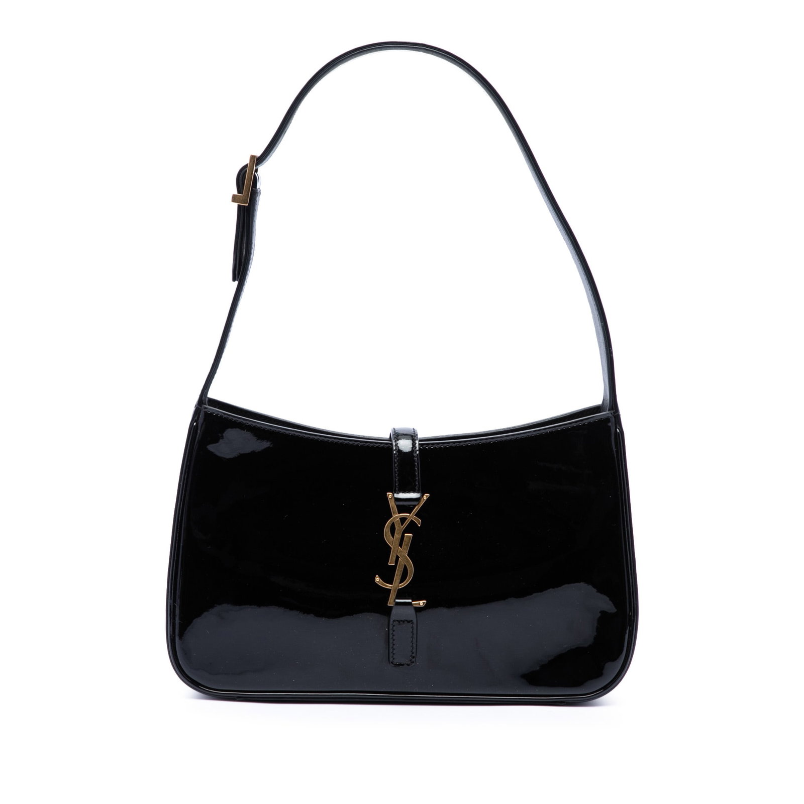 Black Patent Leather Shoulder Bag Saint Laurent Mini Le 5 a 7 (1 of 6)