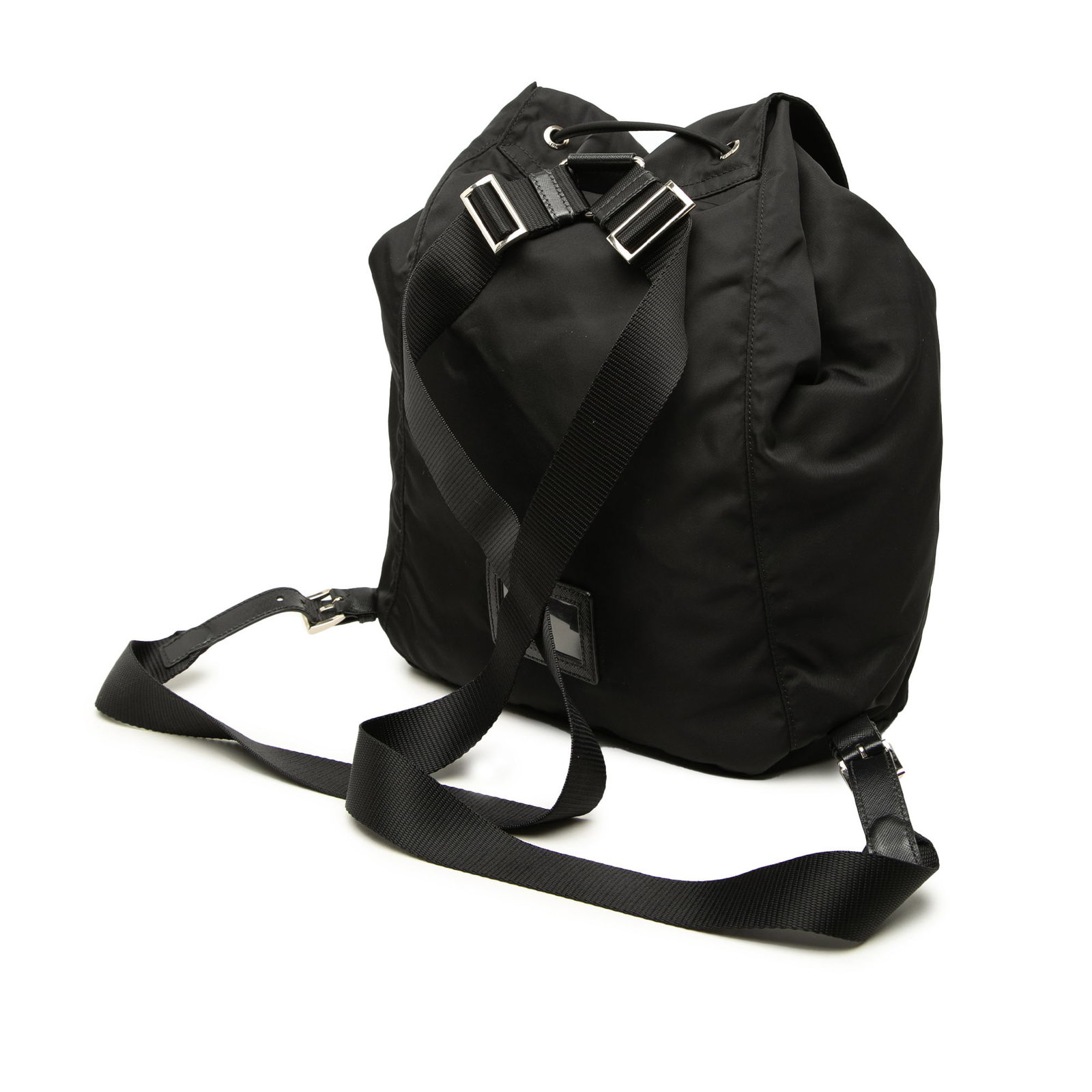 Black Nylon Drawstring Backpack Prada Tessuto - 2