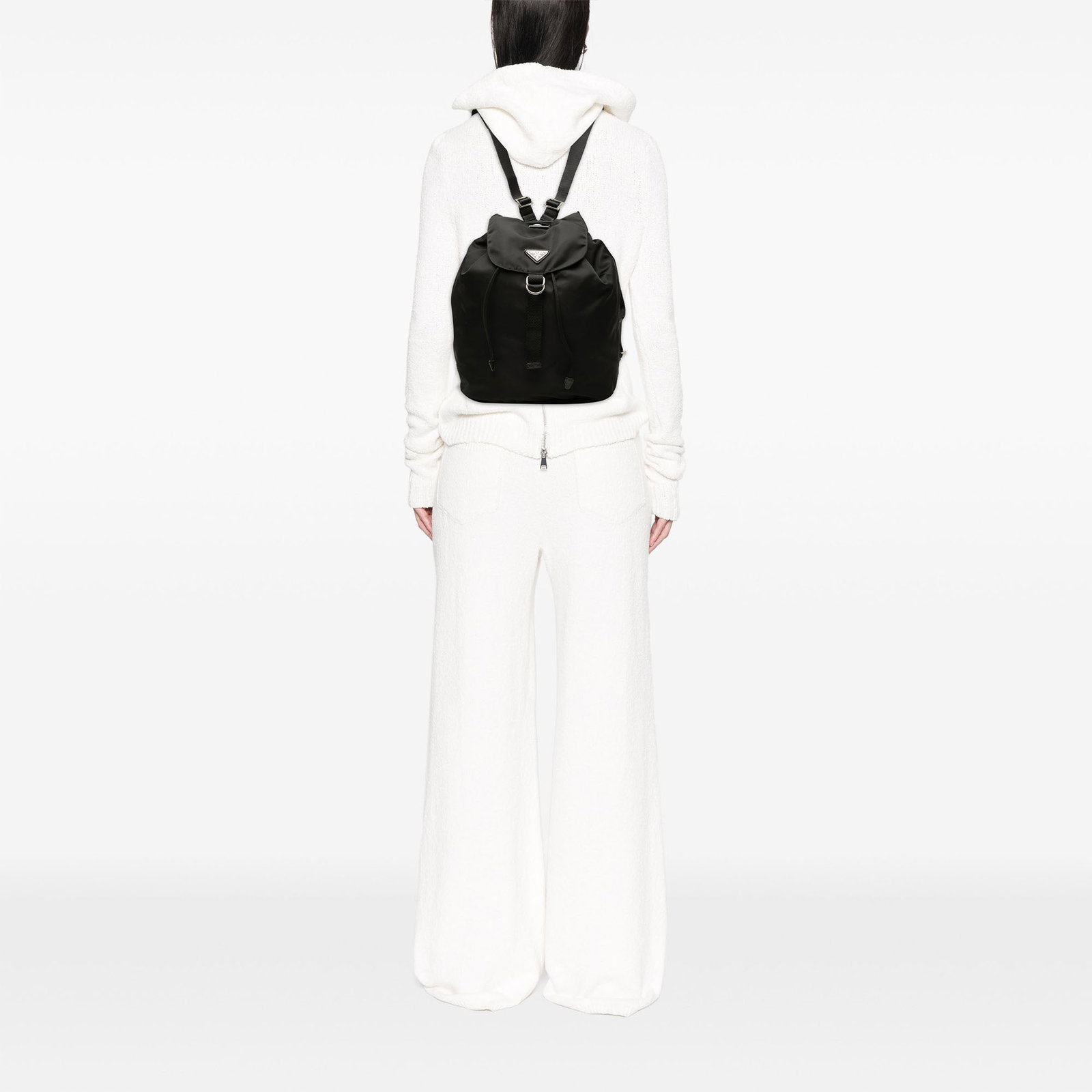 Black Nylon Drawstring Backpack Prada Tessuto - 6