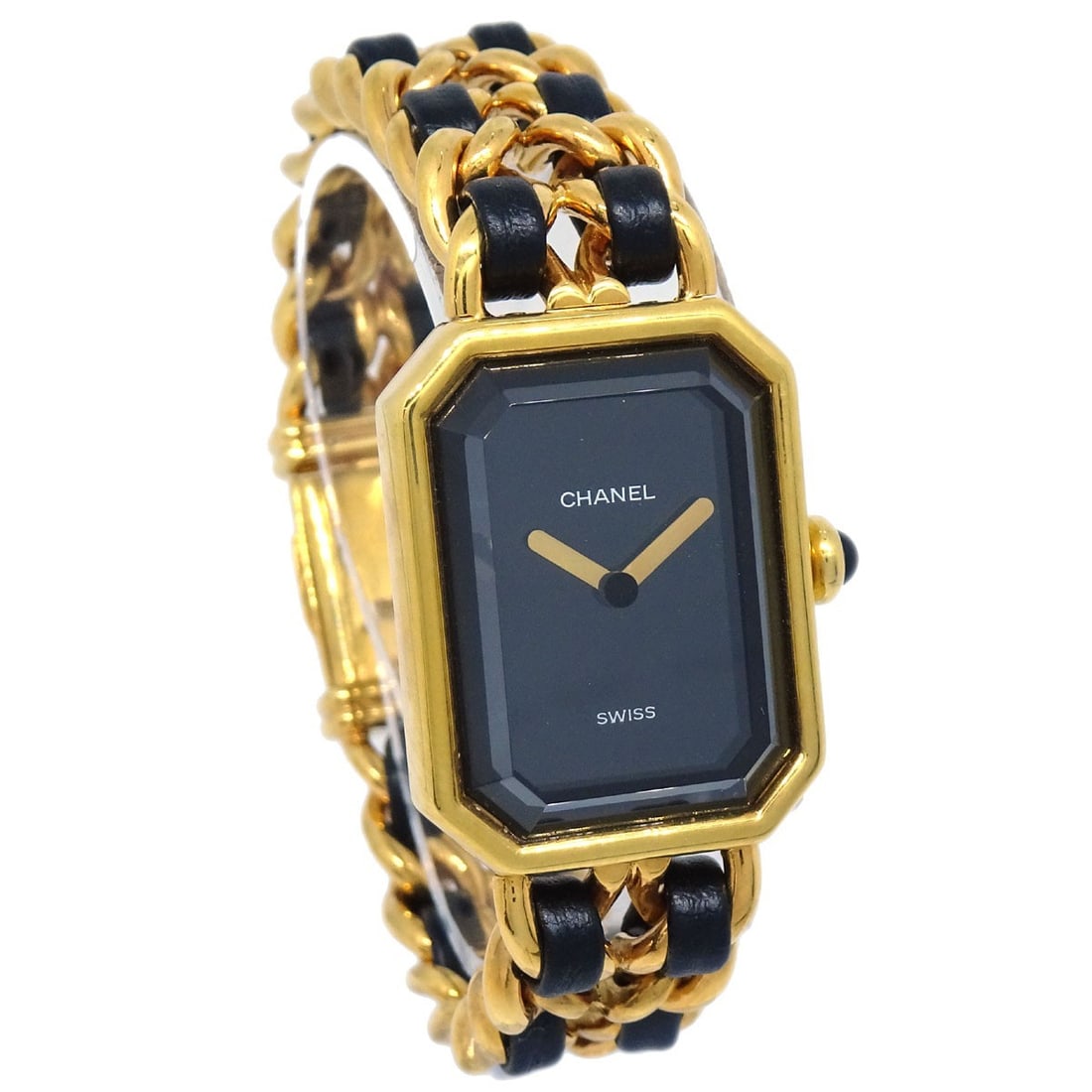 CHANEL Premiere Women's Quartz Wristwatch Gold Plated Black Dial: CHANEL Premiere Women's Quartz Wristwatch Gold Plated Black Dial Chanel Premiere wristwatch for women with a quartz movement and analog display. This classic dress/formal luxury style watch features a