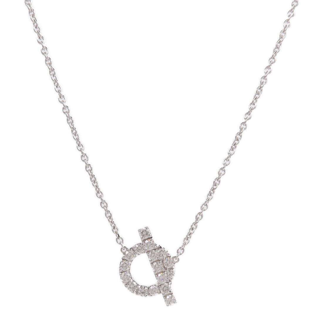 Hermes Finesse Diamond Pendant Necklace in 18K White Gold (1 of 8)