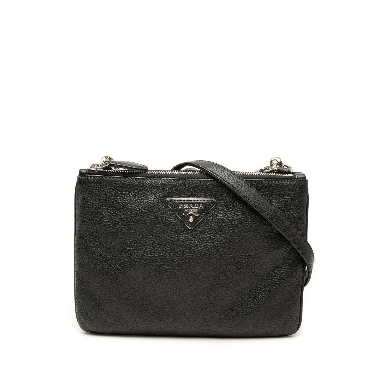 Prada Vitello Phenix leather crossbody bag with double zip (1 of 6)