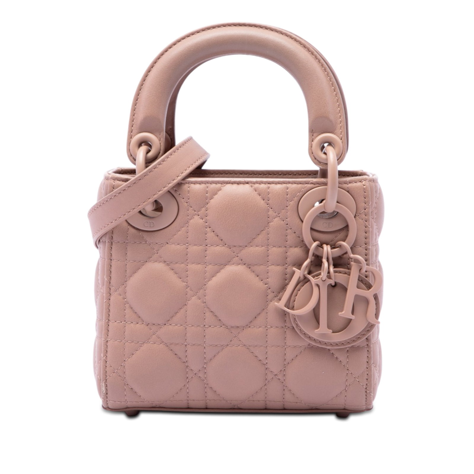 Dior Lady Dior Micro Cannage Ultra Matte Calfskin Bag: Dior Lady Dior Micro Cannage Ultra Matte Calfskin Bag The Lady Dior Micro bag is crafted in pink ultra matte calfskin with Cannage quilting. It features flat leather handles, an adjustable and detacha