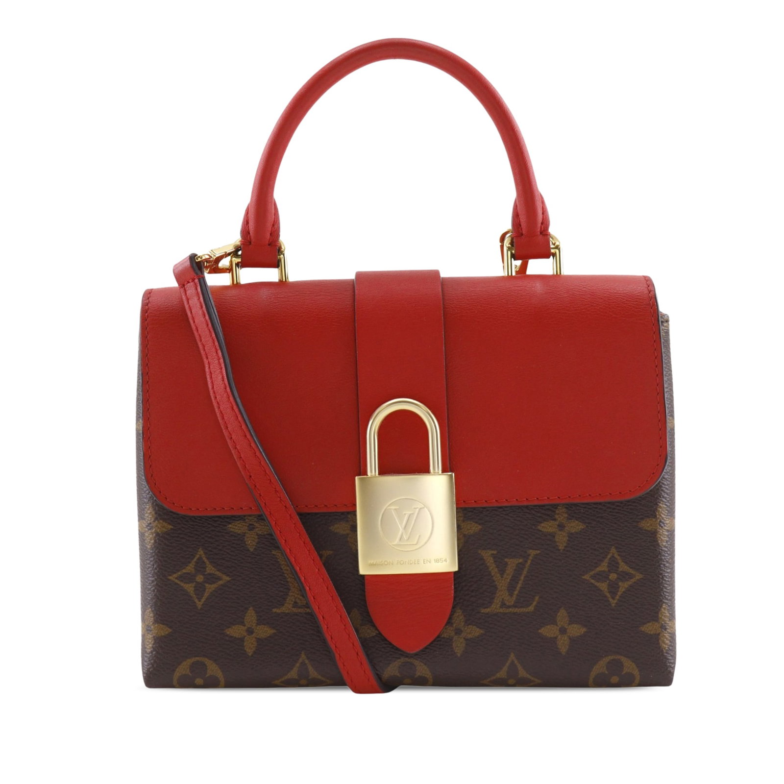Louis Vuitton Locky BB Monogram Canvas Top Handle Bag: Louis Vuitton Locky BB Monogram Canvas Top Handle Bag Louis Vuitton Monogram Locky BB handbag crafted in monogram canvas with a rolled leather top handle and a detachable flat leather strap. The desig
