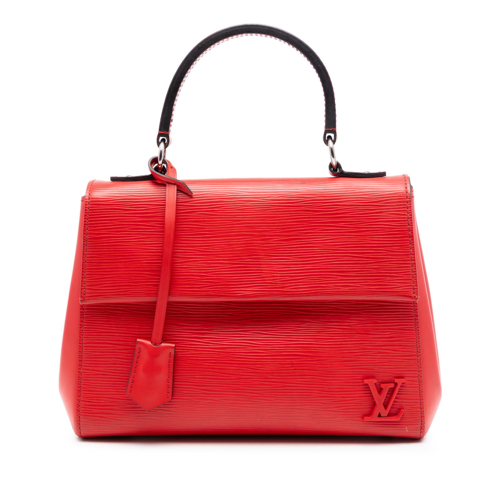 Louis Vuitton Cluny BB Epi Leather Handbag Red: Louis Vuitton Cluny BB Epi Leather Handbag Red Louis Vuitton Epi Cluny BB handbag in red leather with a structured silhouette, flat top handle, and top flap with magnetic closure. The interior