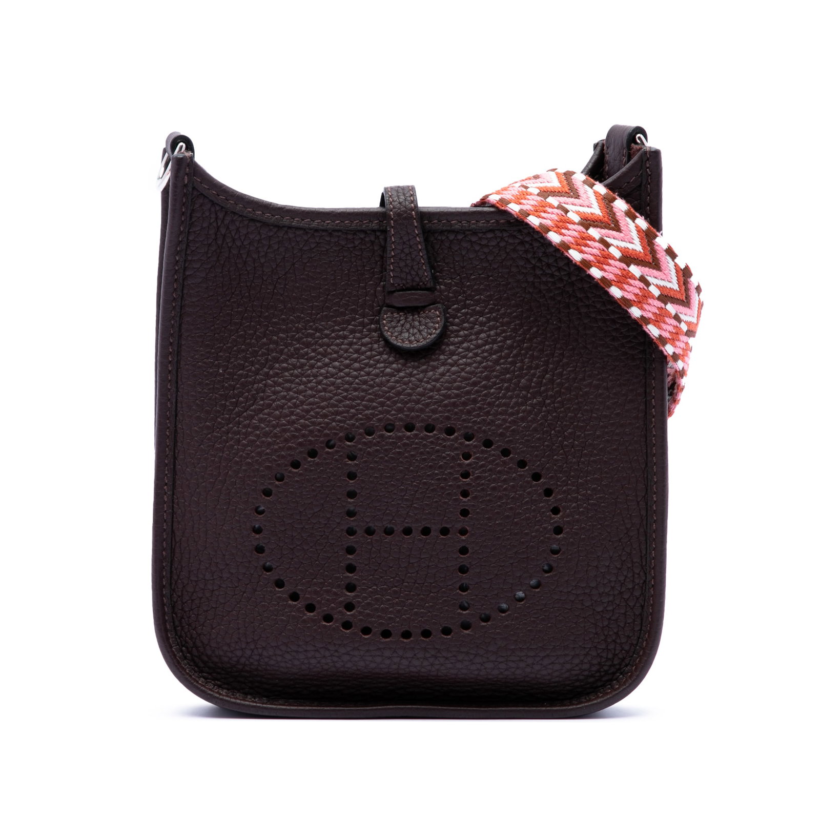 Hermes Evelyne I 16 Amazone Clemence Leather Shoulder Bag: Hermes Evelyne I 16 Amazone Clemence Leather Shoulder Bag Hermes Evelyne I 16 Amazone shoulder bag crafted in Clemence leather with a detachable flat canvas strap. The design features an open top with