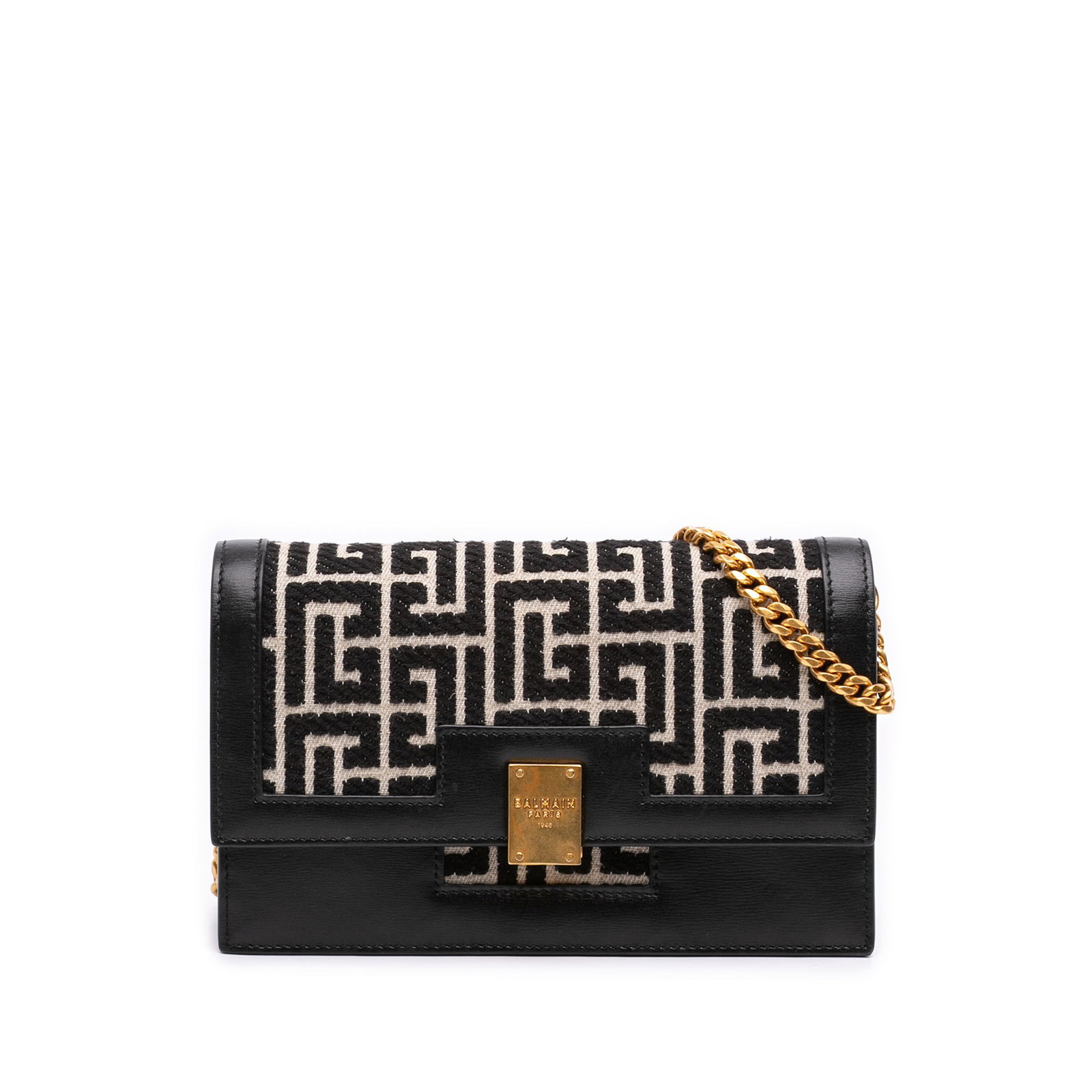 Balmain 1945 Heritage Mini Crossbody in Monogram Jacquard (1 of 6)