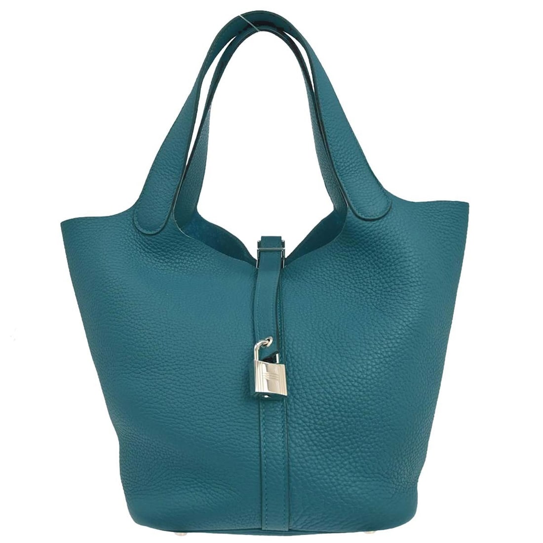 Hermes Picotin MM 22 Cobalt Taurillon Clemence Handbag: Hermes Picotin MM 22 Cobalt Taurillon Clemence Handbag Hermes Picotin Lock 22 MM handbag in cobalt Taurillon Clemence leather with double handles and a buckle closure. This medium handbag is made in F