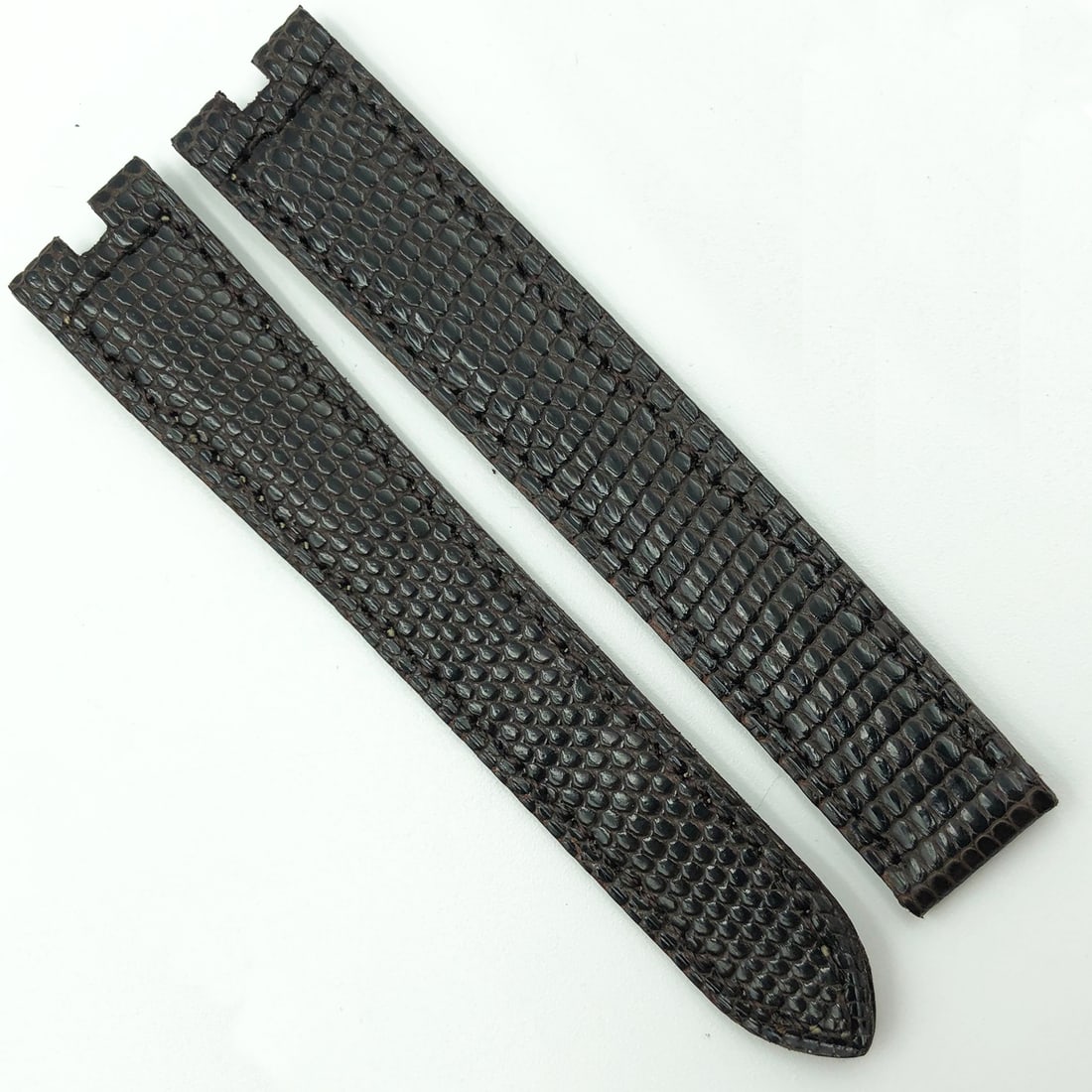 Cartier Authentic Dark Brown Leather 14.5mm Deployant Clasp Strap: Cartier Authentic Dark Brown Leather 14.5mm Deployant Clasp Strap Elevate your timepiece with this authentic Cartier Dark Brown Leather Strap designed for a deployant clasp. This wristwatch band featu