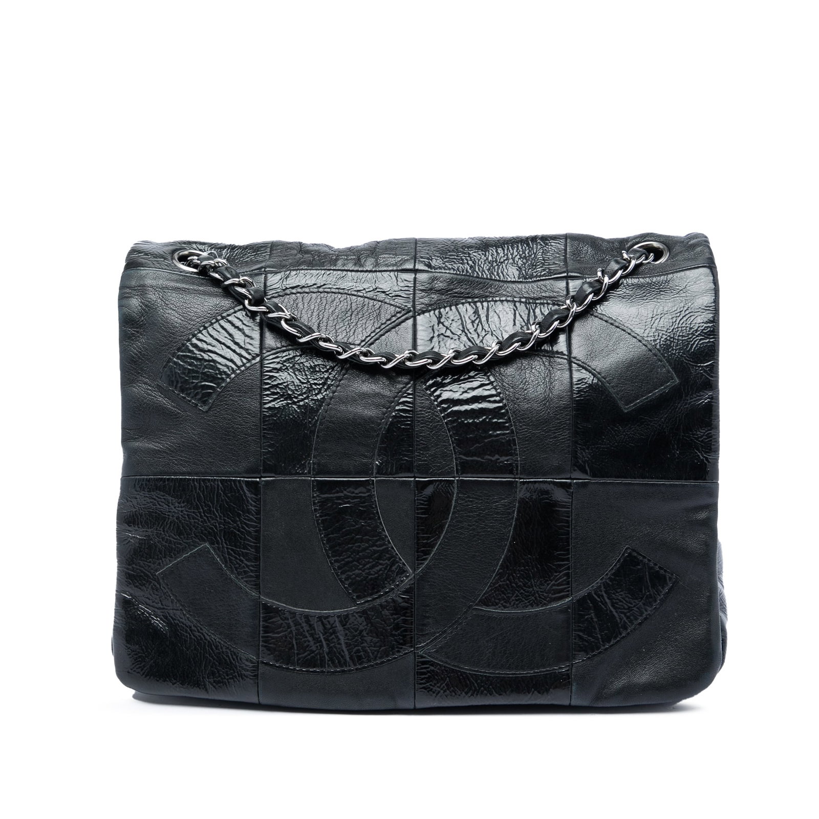 Chanel Brooklyn Flap Patchwork Lambskin Patent Leather Bag: Chanel Brooklyn Flap Patchwork Lambskin Patent Leather Bag A Chanel Brooklyn flap bag crafted in lambskin and patent leather patchwork. This shoulder bag features leather-woven chain straps, a flap wi