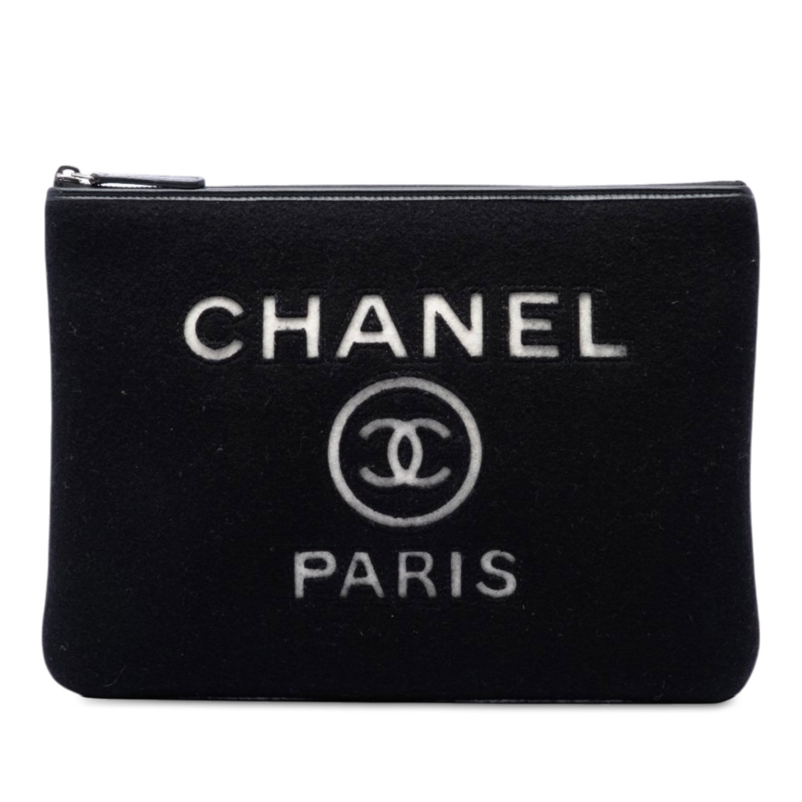 Chanel Deauville O Case Medium wool felt clutch bag (1 of 6)