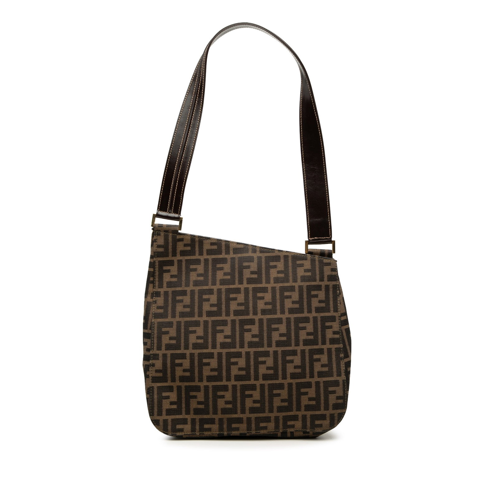 Fendi Zucca Brown Canvas Shoulder Handbag (1 of 7)