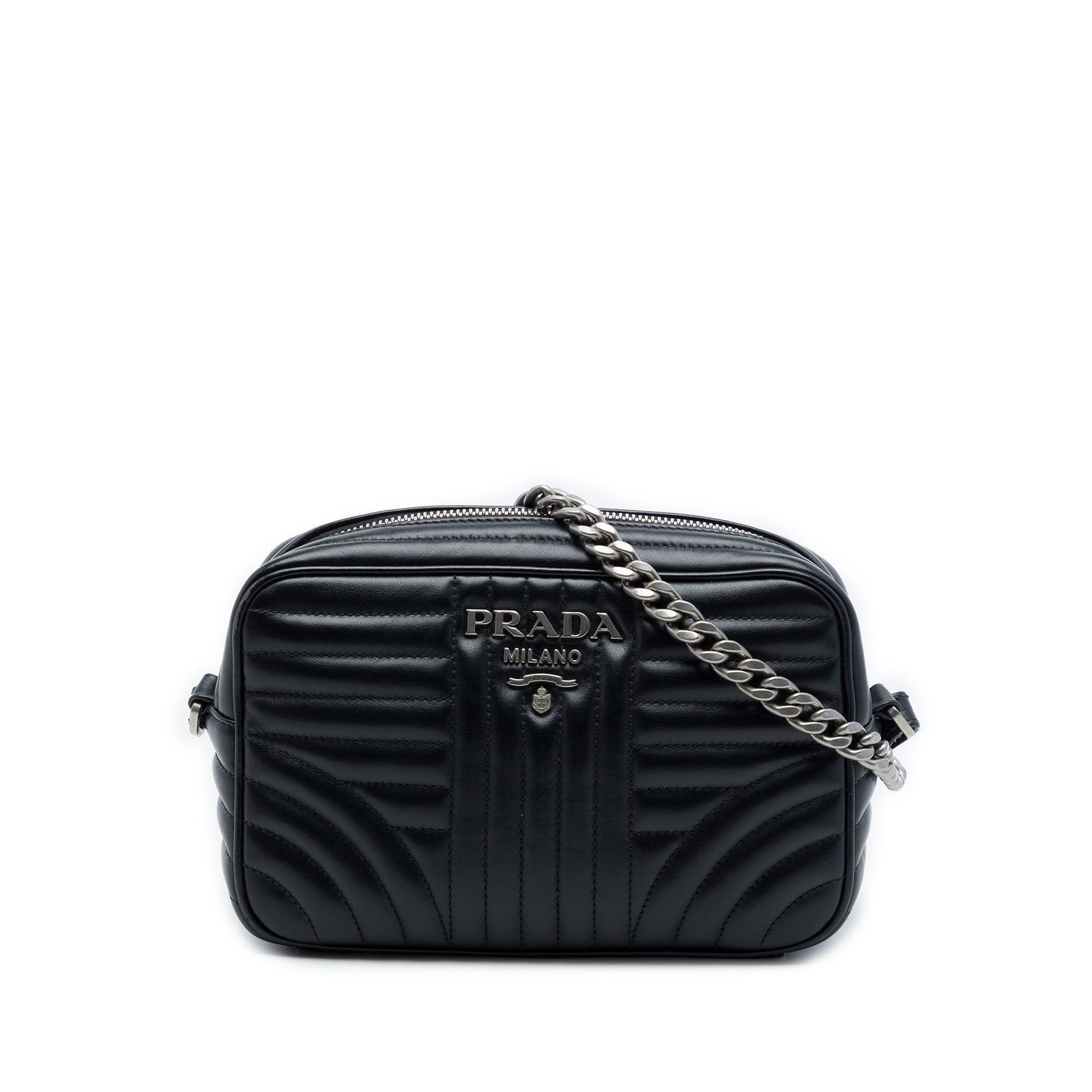 Prada Diagramme Camera Bag in Black Soft Calfskin (1 of 7)