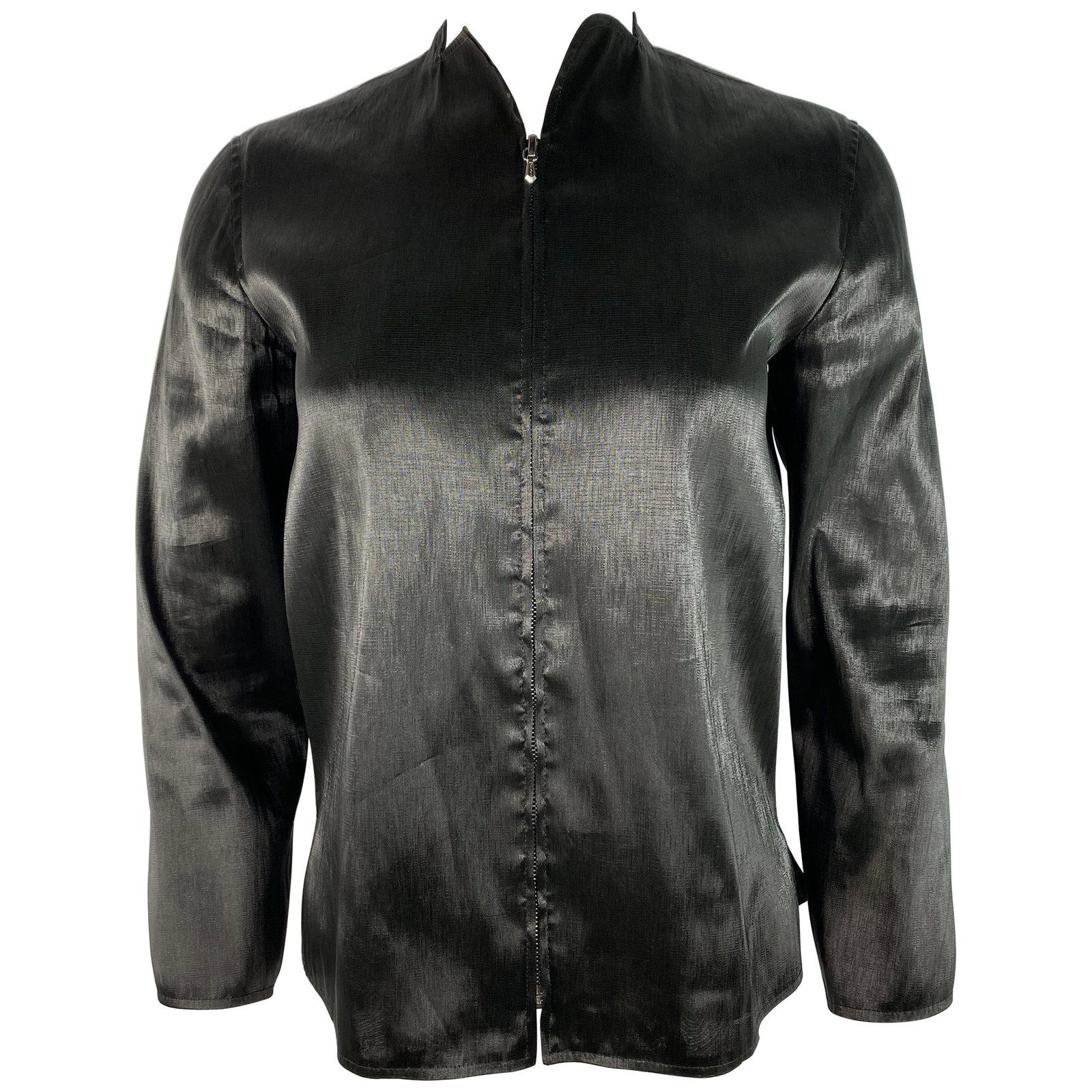 Jil Sander Size 34 Black Zip Front Jacket Top (1 of 7)