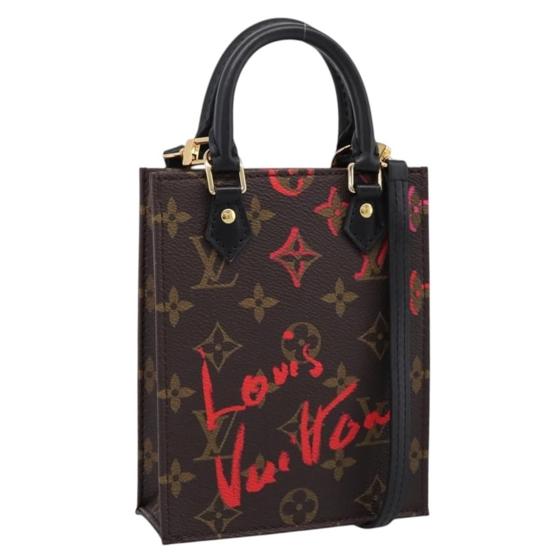 Louis Vuitton M80839 Petit Sac Plat 2way Monogram Canvas Bag: Louis Vuitton M80839 Petit Sac Plat 2way Monogram Canvas Bag Louis Vuitton Monogram Falling in Love Petit Sac Plat 2-way handbag crafted in Monogram canvas. Made in Spain, this women's bag includes a 