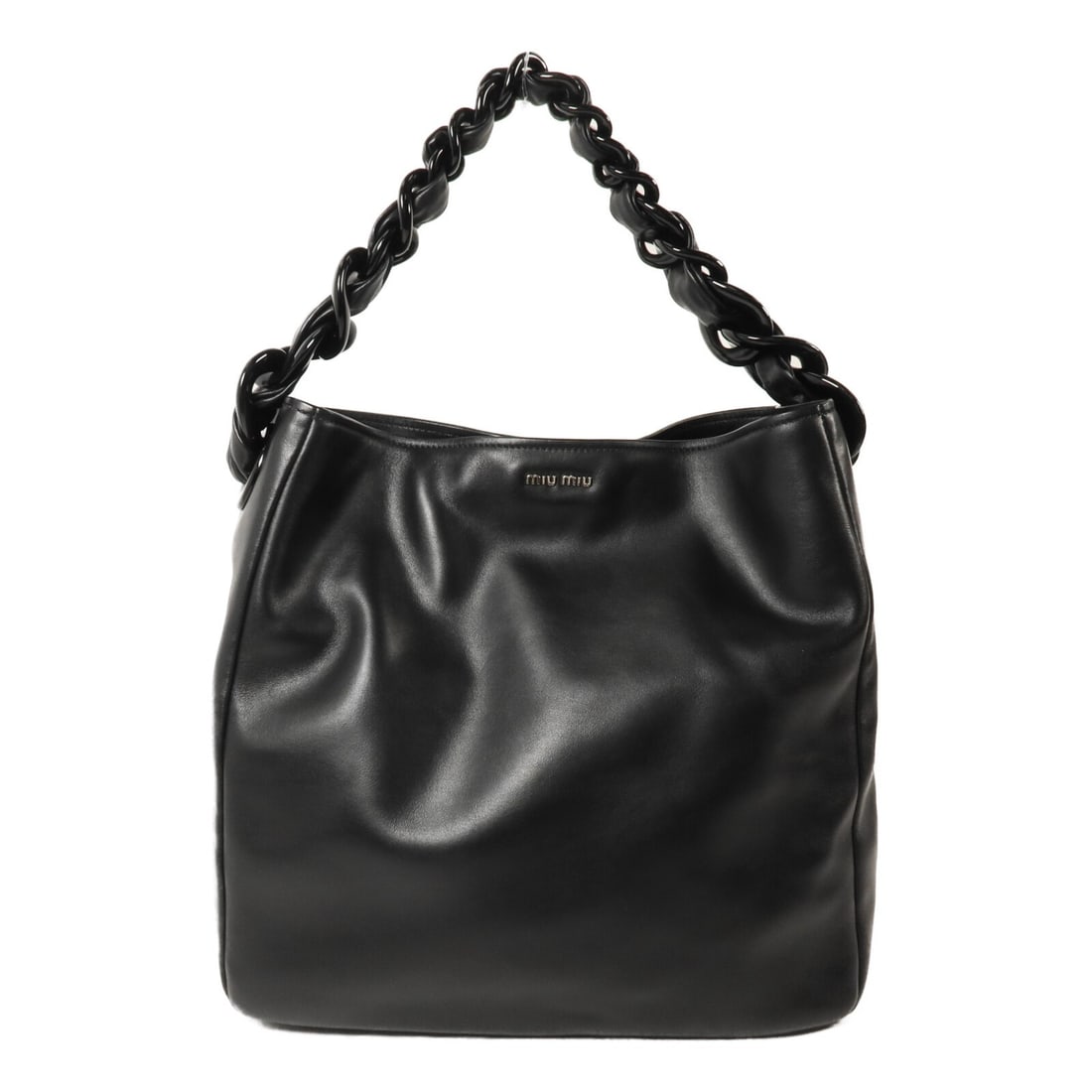 Miu Miu Lambskin Hobo Shoulder Bag Black SHW (1 of 16)